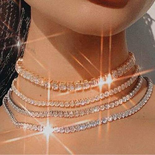 CLOACE Layered Crystal Choker Necklace - Gold & Silver Rhinestone Chain Jewelry for Women & Girls | Perfect for Parties, Weddings & Everyday Elegance