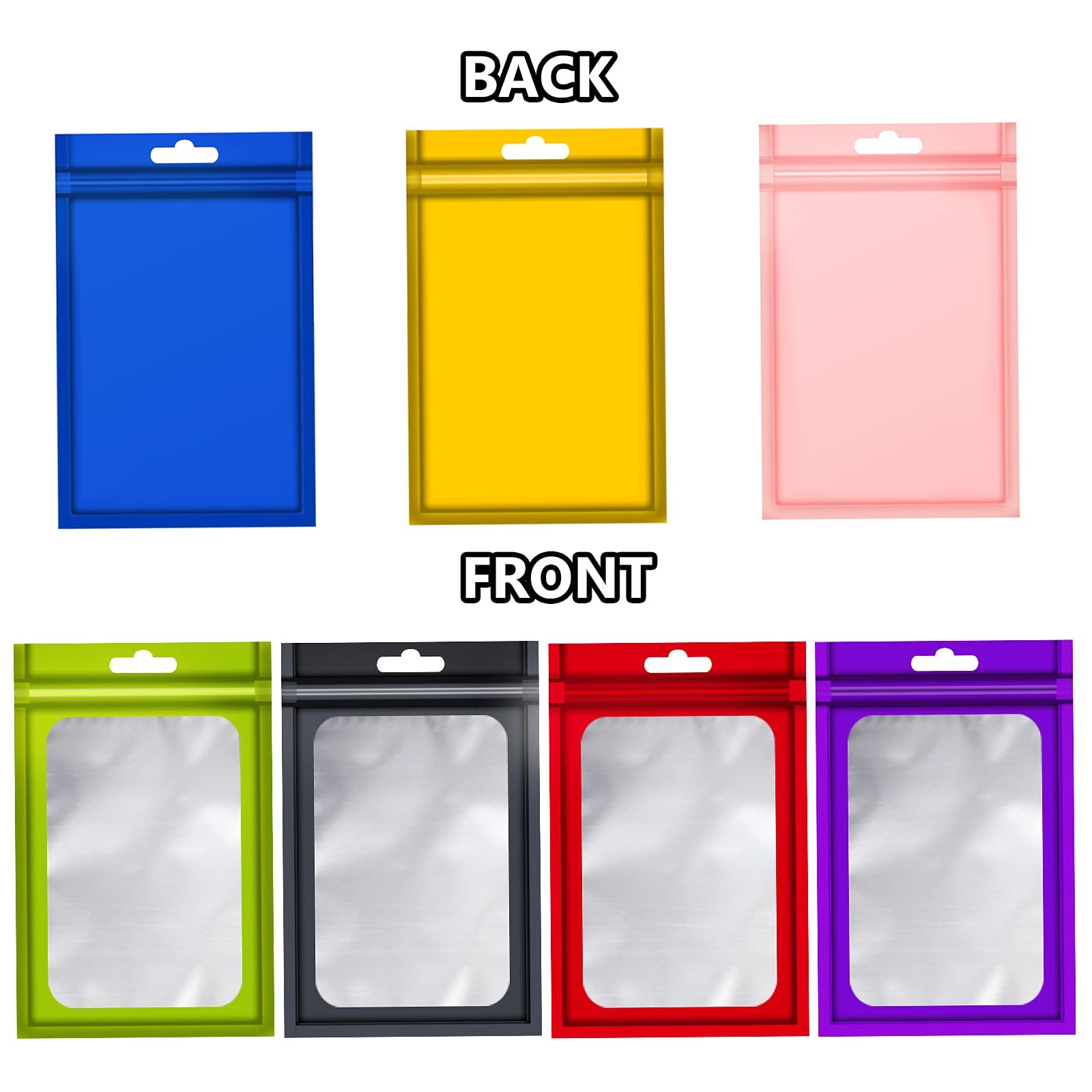 100 Pcs Holographic Ziplock Bags - Food Safe Storage Bags for Party Favors, DIY Crafts & Packaging | Airtight Resealable Bags for Snacks, Jewelry, Beads & Small Items Storage