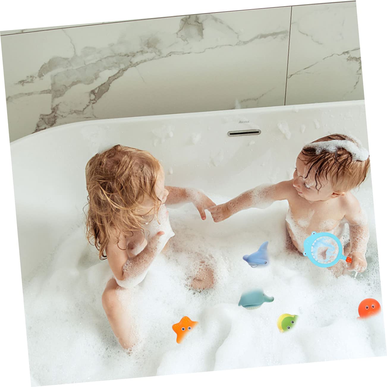DRESSOOS 12-Piece Floating Animal Bath Toys Set - Fun Bathtub & Shower Toys for Toddlers & Kids - Waterproof Plastic Duck, Fish & Sea Creature Bathing Toys for Boys & Girls - Perfect for Sensory Play & Bath Time Fun