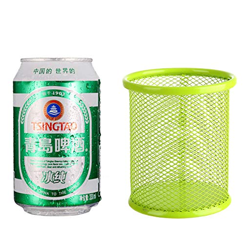 Metal Mesh Pen Holder for Desk - Green Wire Mesh Pencil Cup Organizer for Office & Home | Perfect for Organizing Pens, Markers & Stationery on Work Desk or Study Table