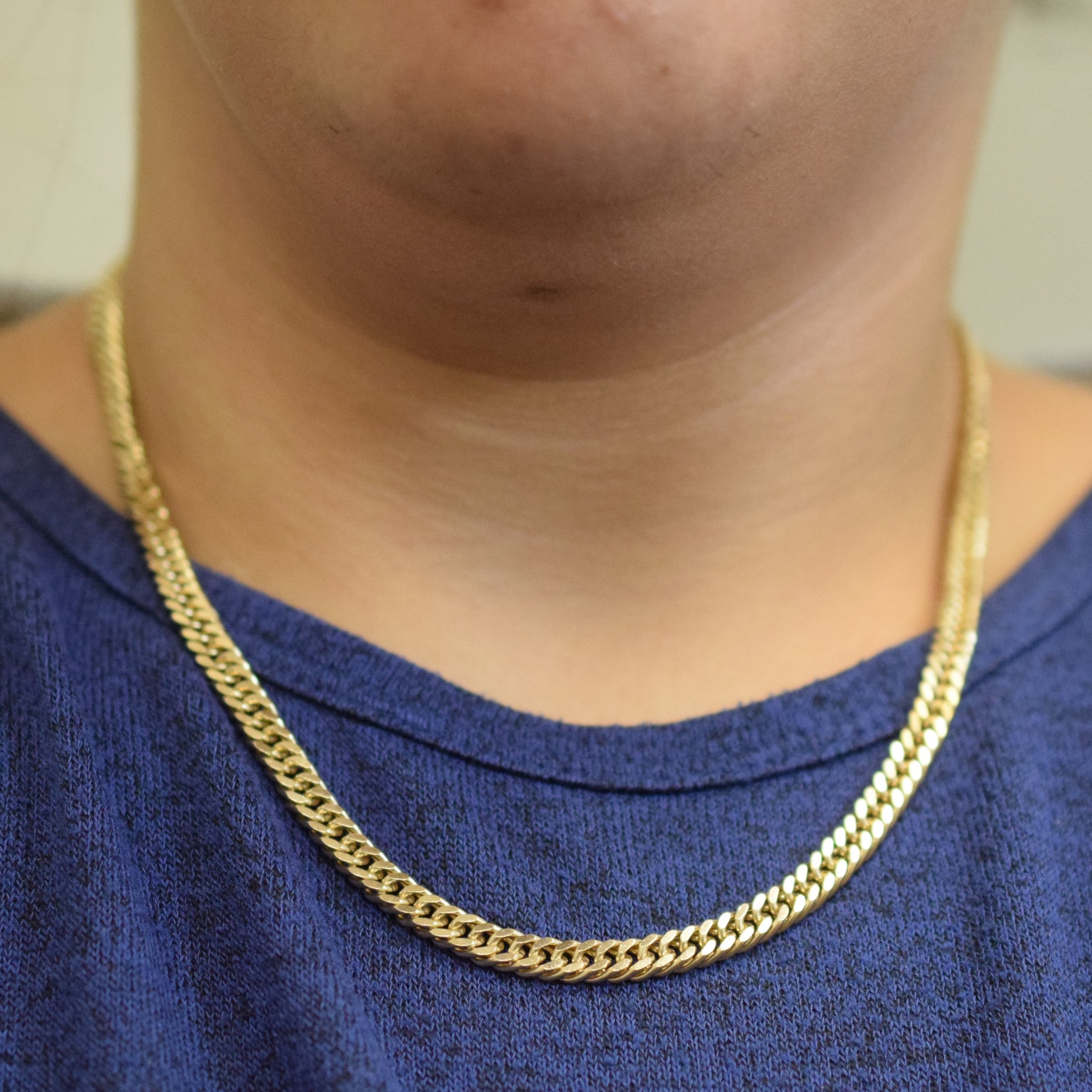 10K Yellow Gold Double Curb Link Chain Necklace - 19 Inch Classic Cuban Chain for Men & Women | Perfect for Layering, Gift Giving & Everyday Wear