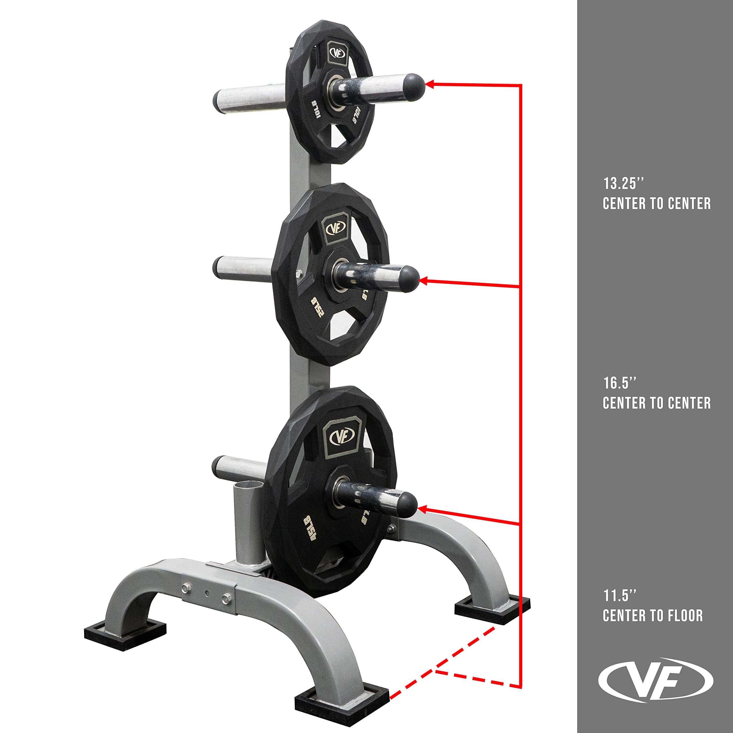 Valor Fitness Weight Plate Rack for Olympic & Standard Plates - Heavy Duty Bumper Plate & Barbell Storage Organizer - Perfect for Home Gym, Garage Workout Space & CrossFit Training