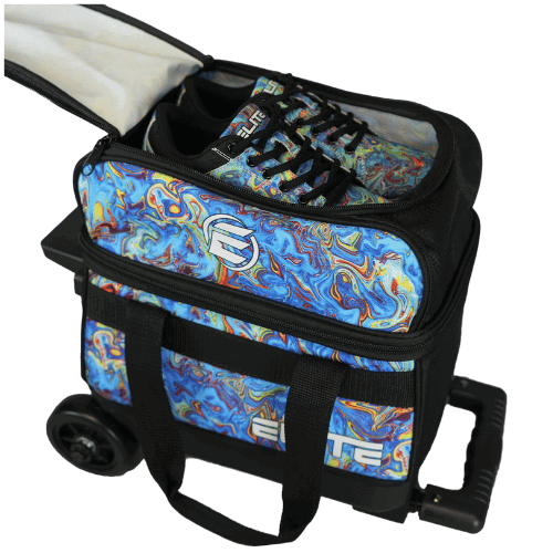 ELITE Basic Single Roller Bowling Bag - Blue Swirl Design for Men & Women | Perfect for League Play, Tournaments & Practice Sessions