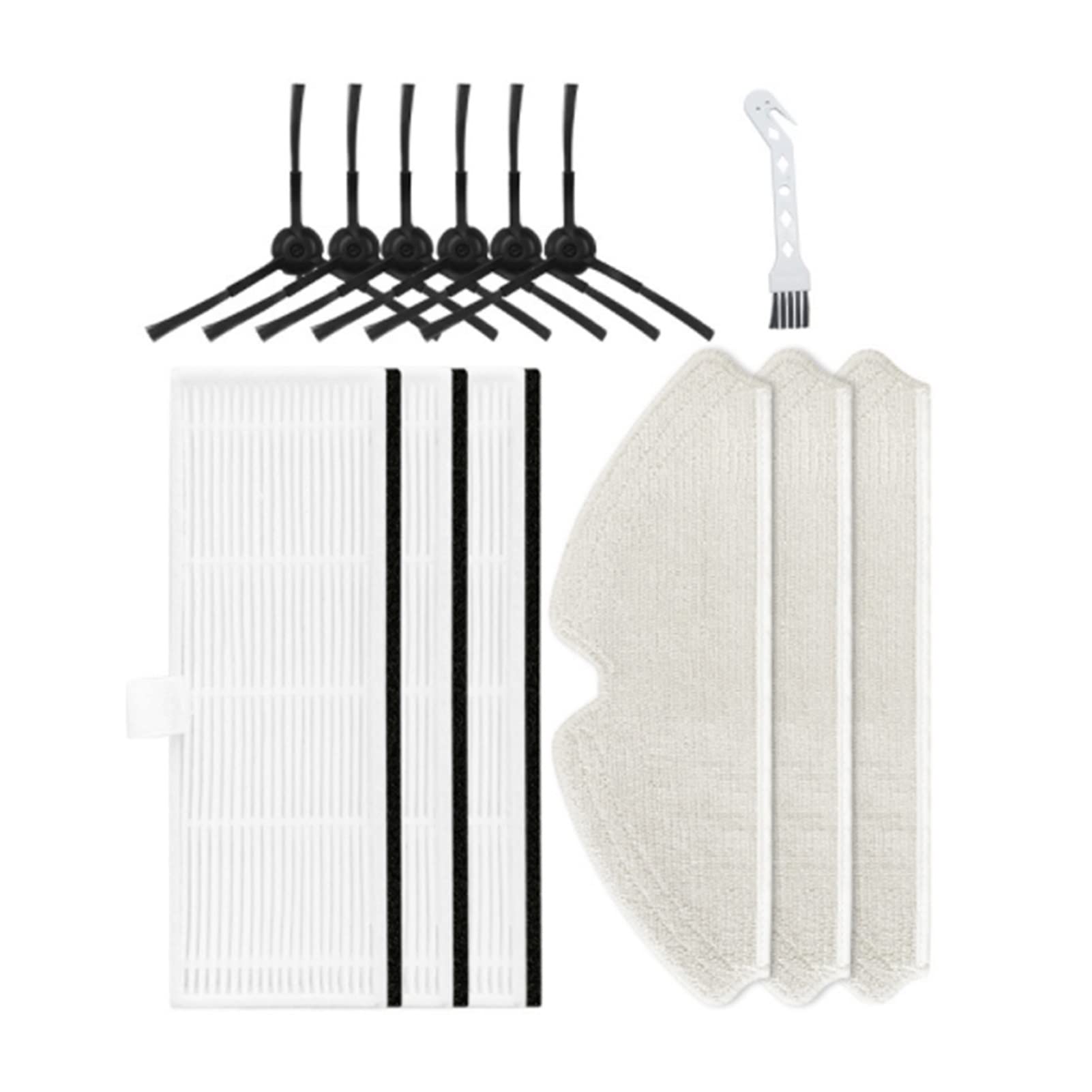 Proscenic M7 Pro Vacuum Cleaner Replacement Parts Kit - HEPA Filter & Mop Cloth - Compatible with Proscenic M7 Pro Robot Vacuum - Home & Kitchen Cleaning Accessories (Black & White) - Perfect for Pet Hair, Hardwood Floors & Deep Cleaning