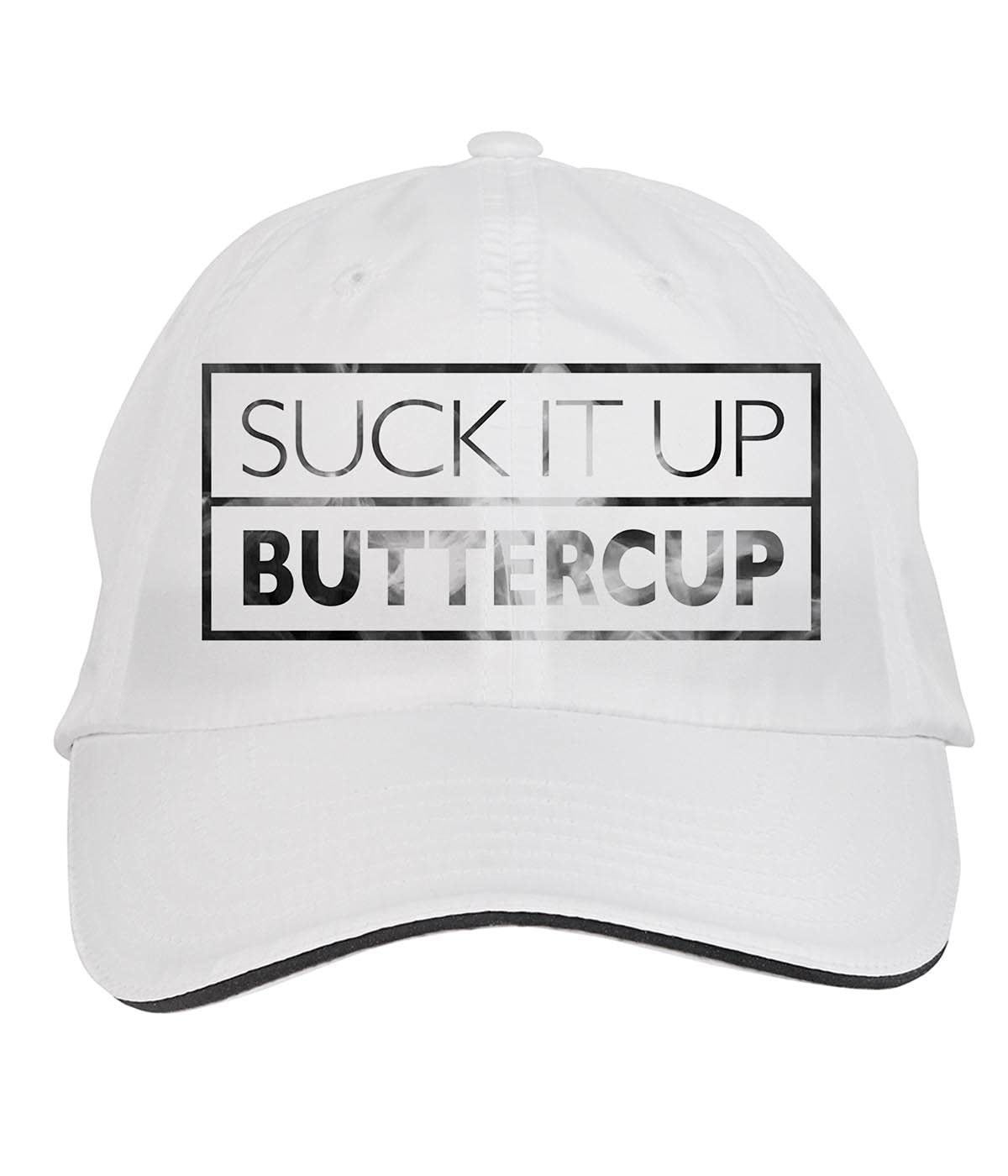 Makoroni - Suck IT UP Buttercup Adjustable Baseball Cap for Women & Men - Funny Slogan Hat for Casual Wear, Outdoor Activities & Gifts - White