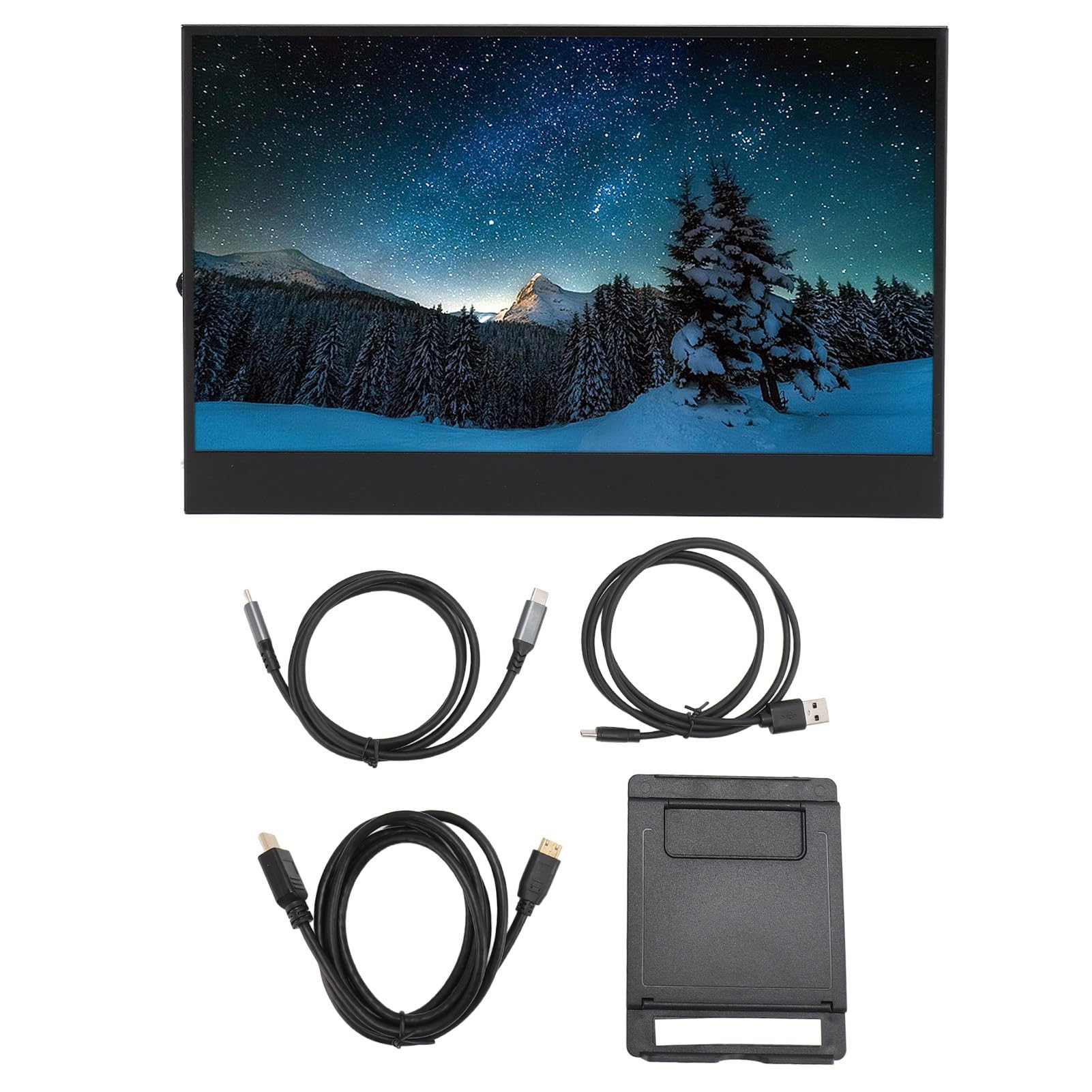 ASHATA 13.3 Inch USB C Portable Monitor - 1080P IPS Display, 16:9 Aspect Ratio, Built-in Dual Speakers, 178° Viewing Angle, for Laptop, PC, Phone - Perfect for Work, Gaming & Travel