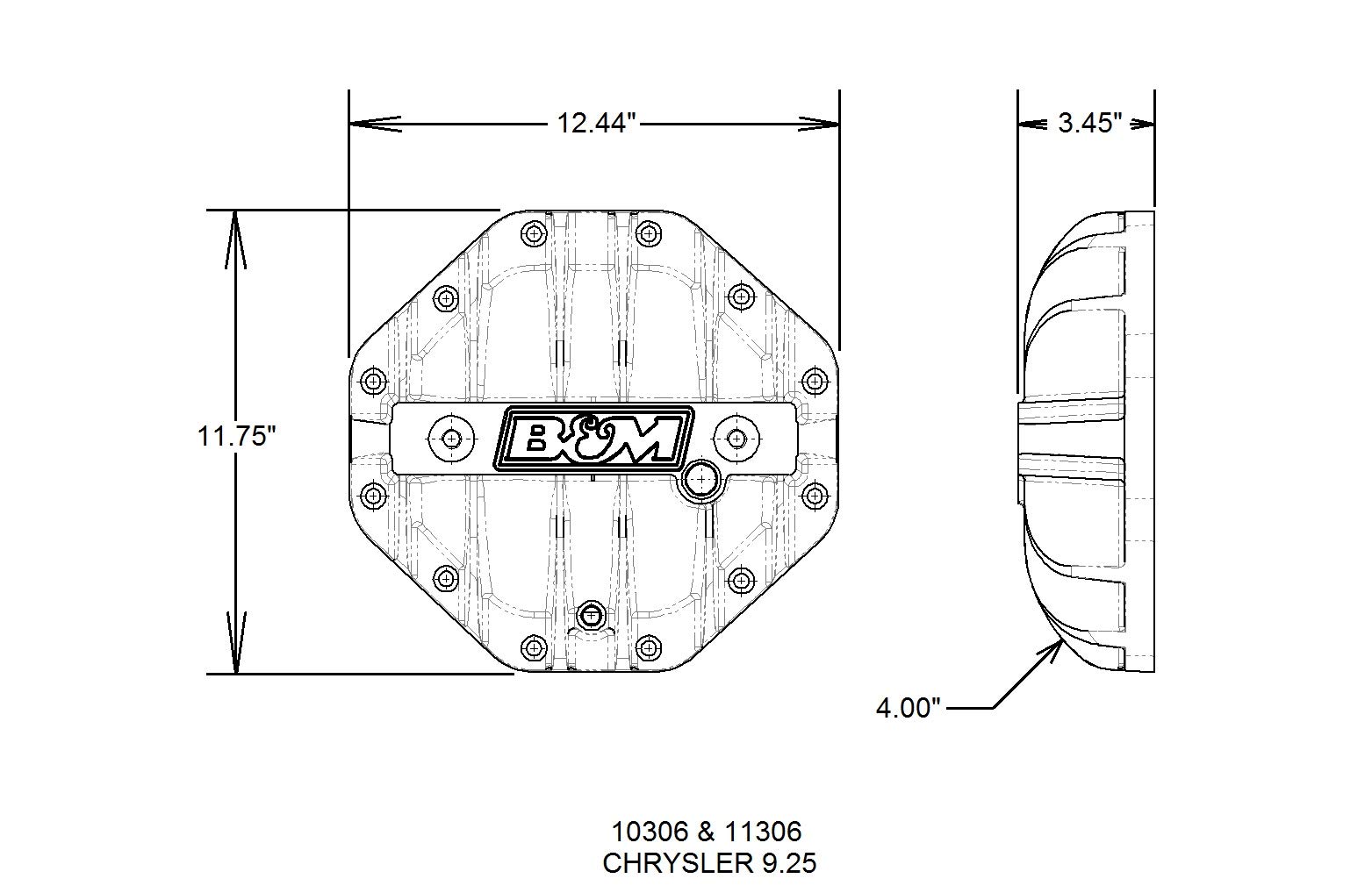 B&M 10306 Differential Cover - Heavy Duty Replacement for Trucks & SUVs - High-Performance Protection for Off-Road & Towing Scenarios