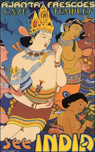 Vintage Ajanta Cave Temples Travel Poster - 10