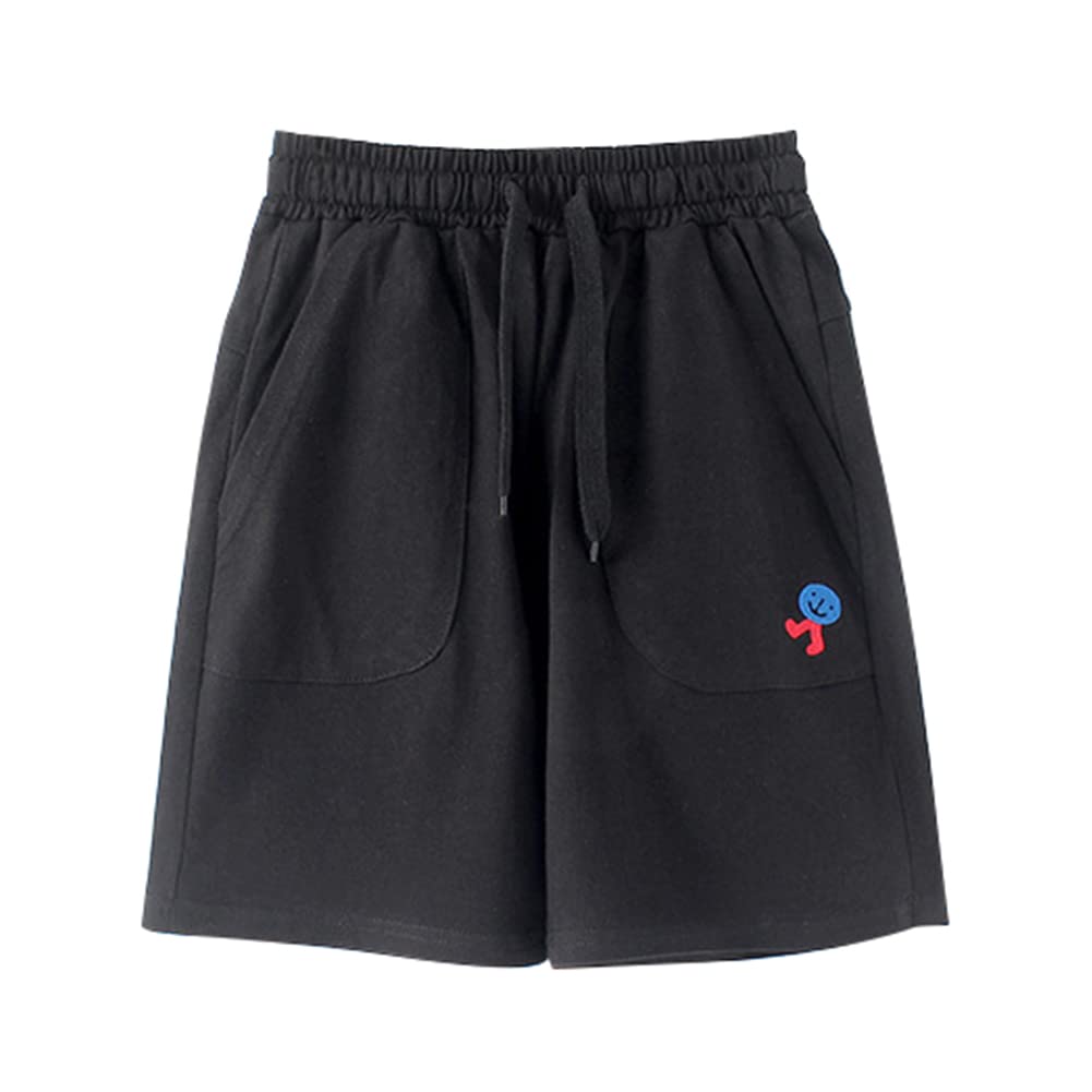LSPAR Boys Athletic Shorts with Pockets - Cotton Basketball Shorts with Drawstring & Embroidery - Perfect for Sports, Gym, and Casual Wear