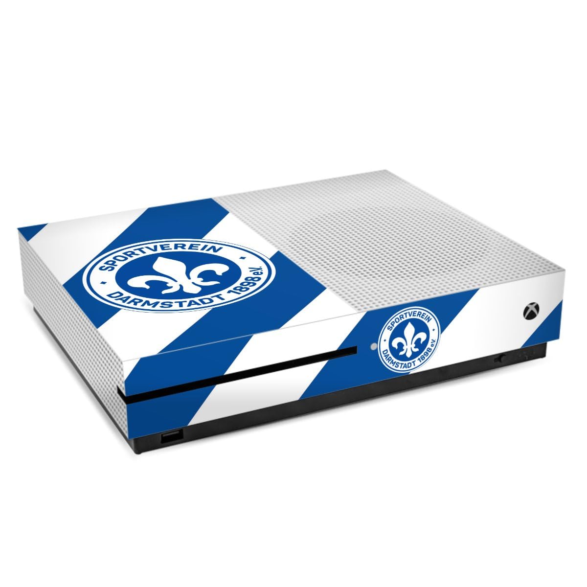 Microsoft Xbox One S Skin Sticker - Officially Licensed SV Darmstadt 98 Logo Design | Protective Vinyl Decal for Gaming Console Customization | Perfect for Xbox One S Owners & Football Fans