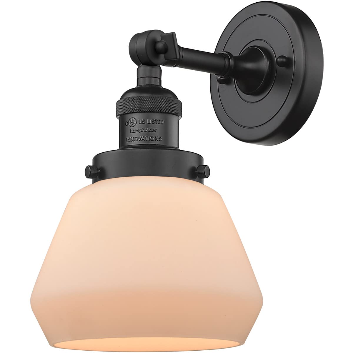 Innovations 203-BK-G171 Matte Black Wall Sconce Light Fixture - Single Bulb Modern Lighting for Bedroom, Hallway & Living Room Decor