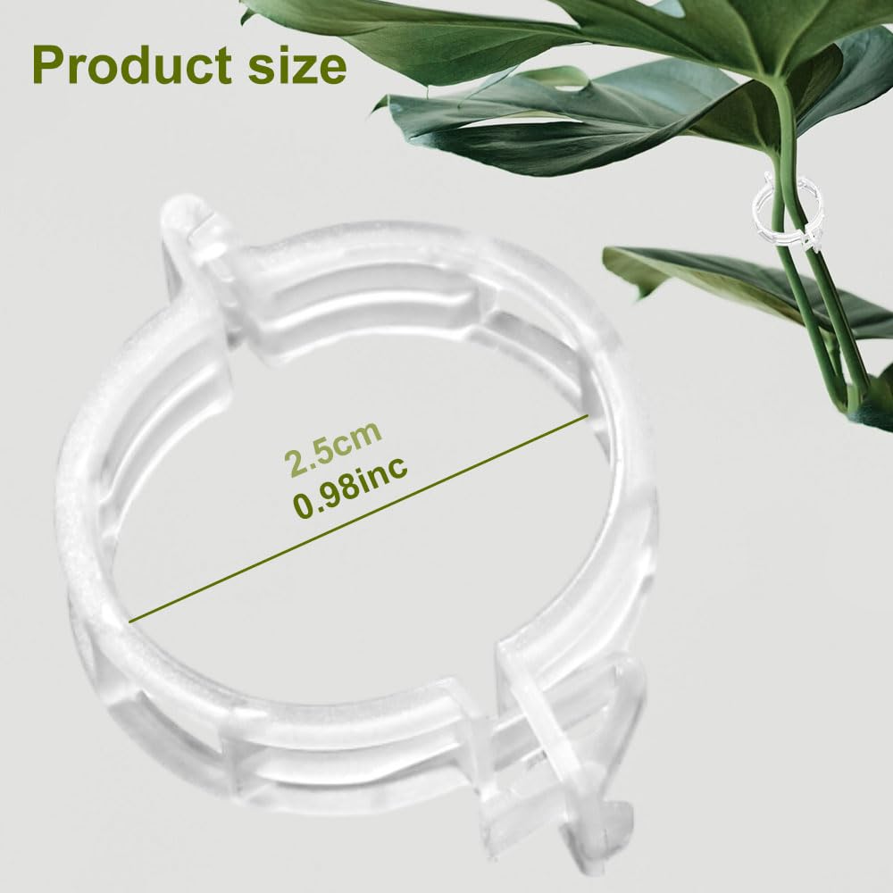 100 PCS Heavy Duty Plastic Plant Support Clips for Climbing Plants - Garden Trellis Clips for Tomatoes, Grapes & Vegetables - Secure Plant Fixing Clips with Strong Grip - Perfect for Indoor/Outdoor Gardening, Greenhouses & Vertical Farming