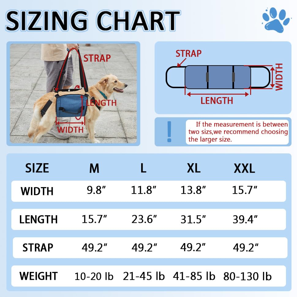 COODEO Dog Lift Harness - Adjustable Pet Sling Carrier for Senior Dogs with Joint Pain, Arthritis & Injuries - Emergency Support for Nail Trimming, Stairs & Rehabilitation (2XL, Black) - Perfect for Elderly Pets, Post-Surgery Care & Mobility Assistance