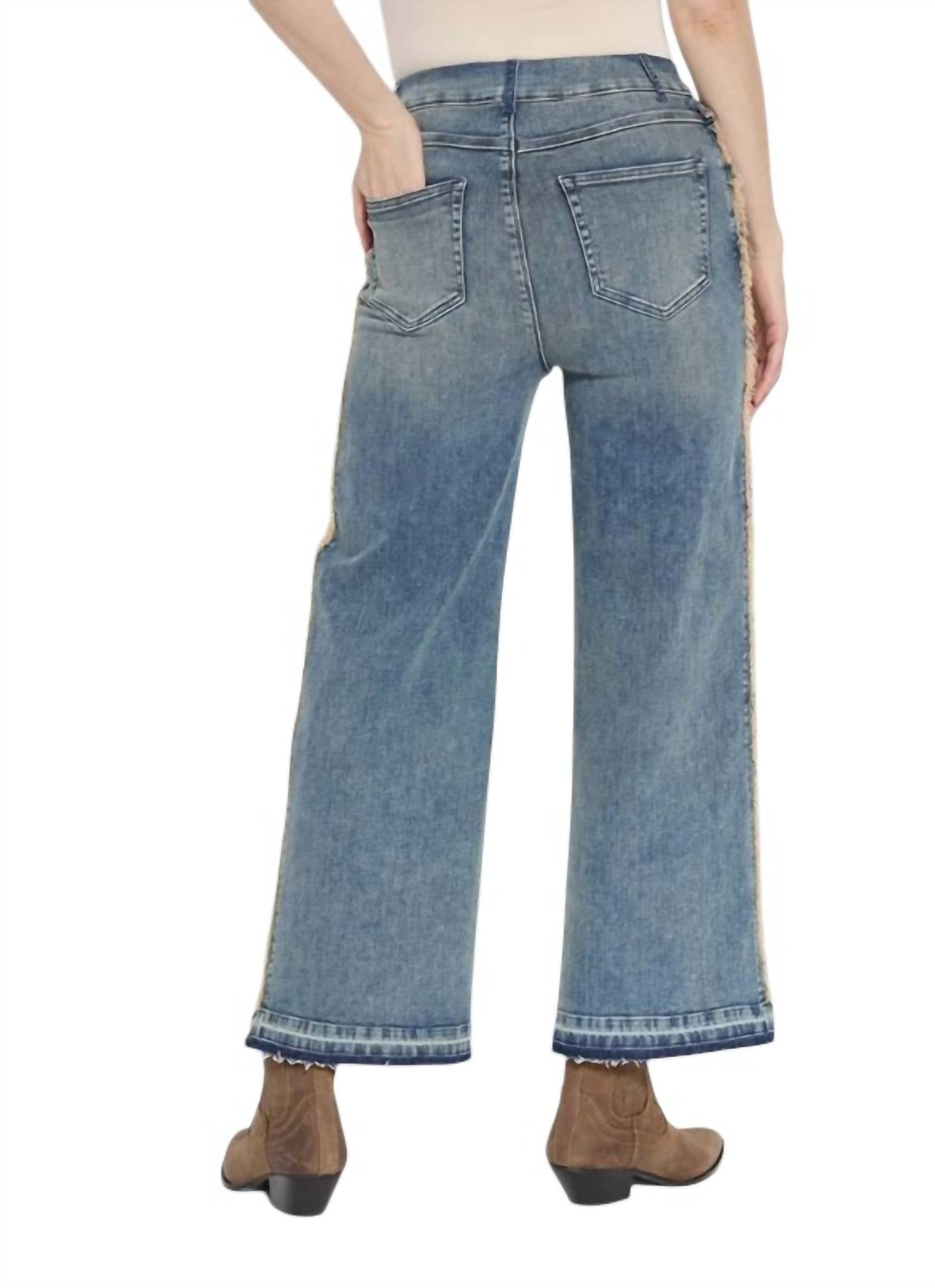 Premium Wide Leg Denim Jeans - High Waisted Stretch Comfort for Women | Trendy Mid Wash Nutshell Dye | Perfect for Casual Wear, Office & Weekend Outfits