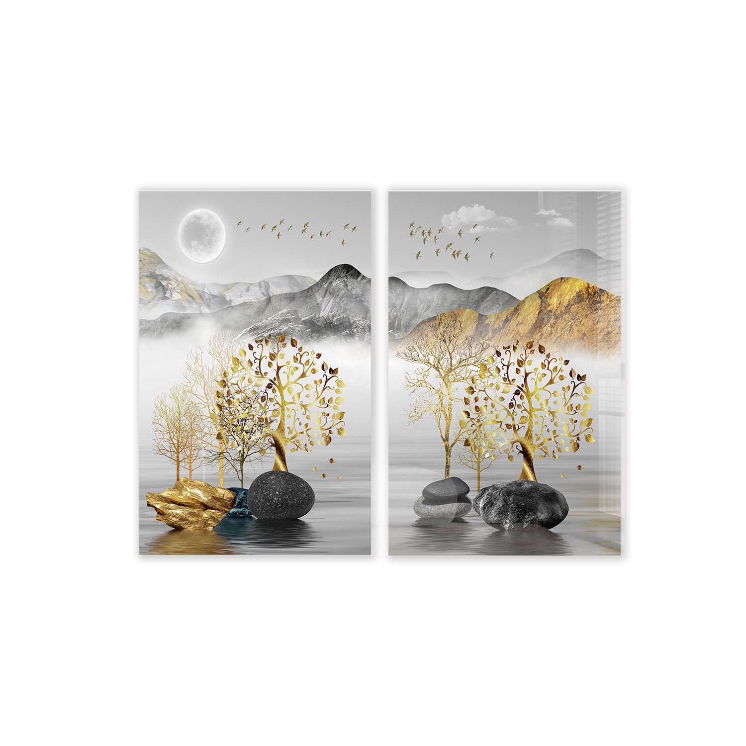Golden Tree - Premium Artificial Bonsai Tree for Home & Office Decor - Perfect for Zen Gardens, Living Rooms, Desktops & Gift Giving