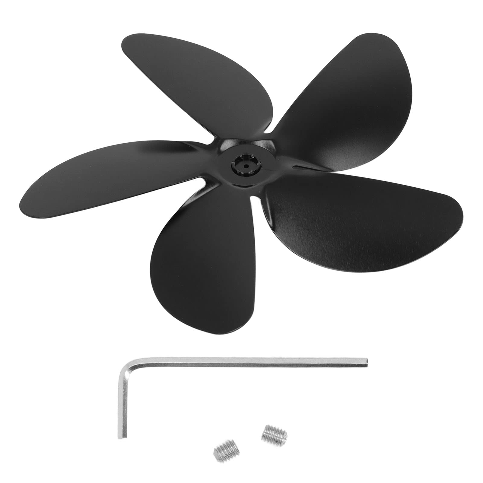 5-Blade Aluminum Alloy Wood Stove Fan Replacement - Fireplace Heating for Home Use