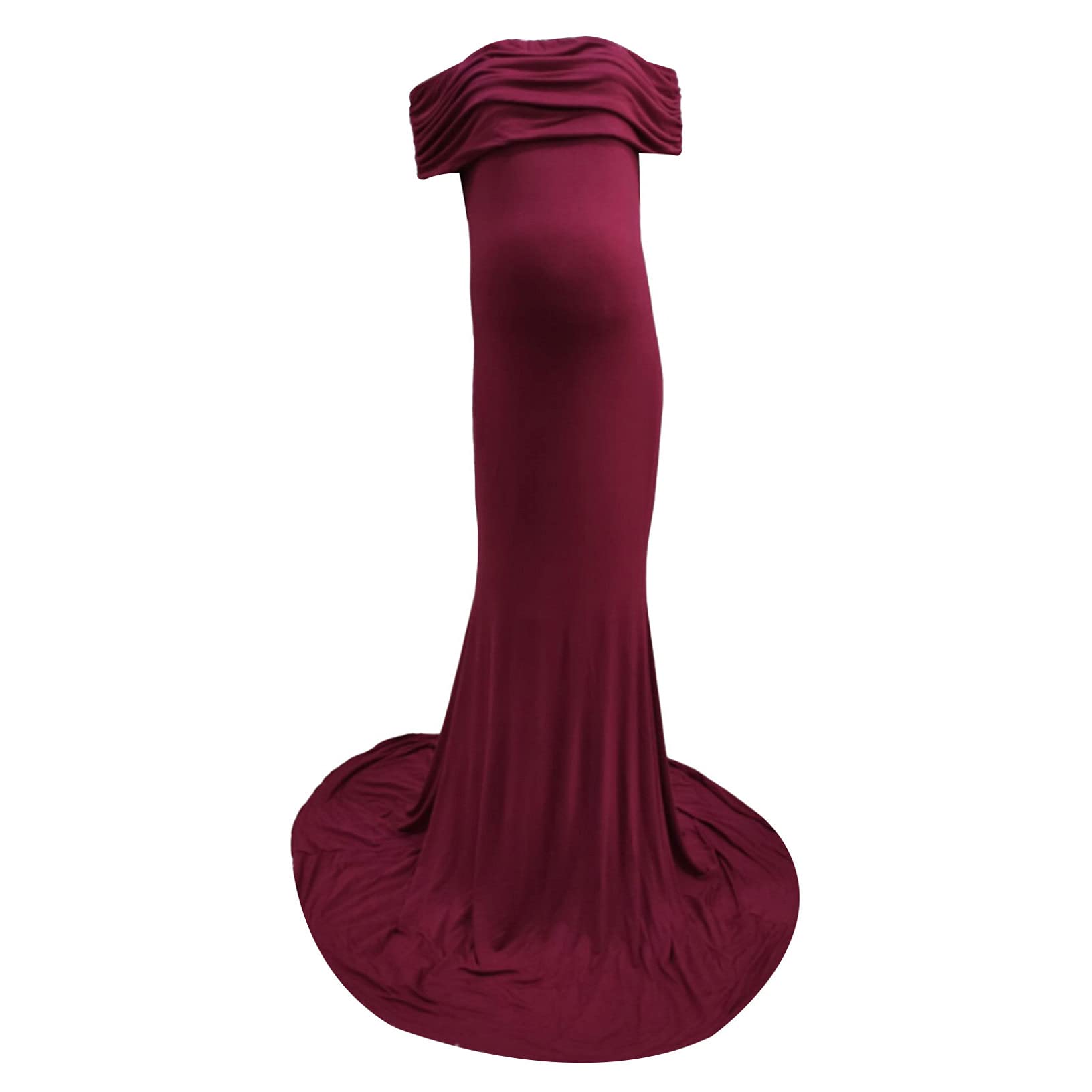 Kaerm Women's Maternity Off Shoulder Sleeveless Maxi Dress - Flowy Pregnancy Gown for Baby Shower, Maternity Photo Shoot, Beach Vacation & Special Occasions