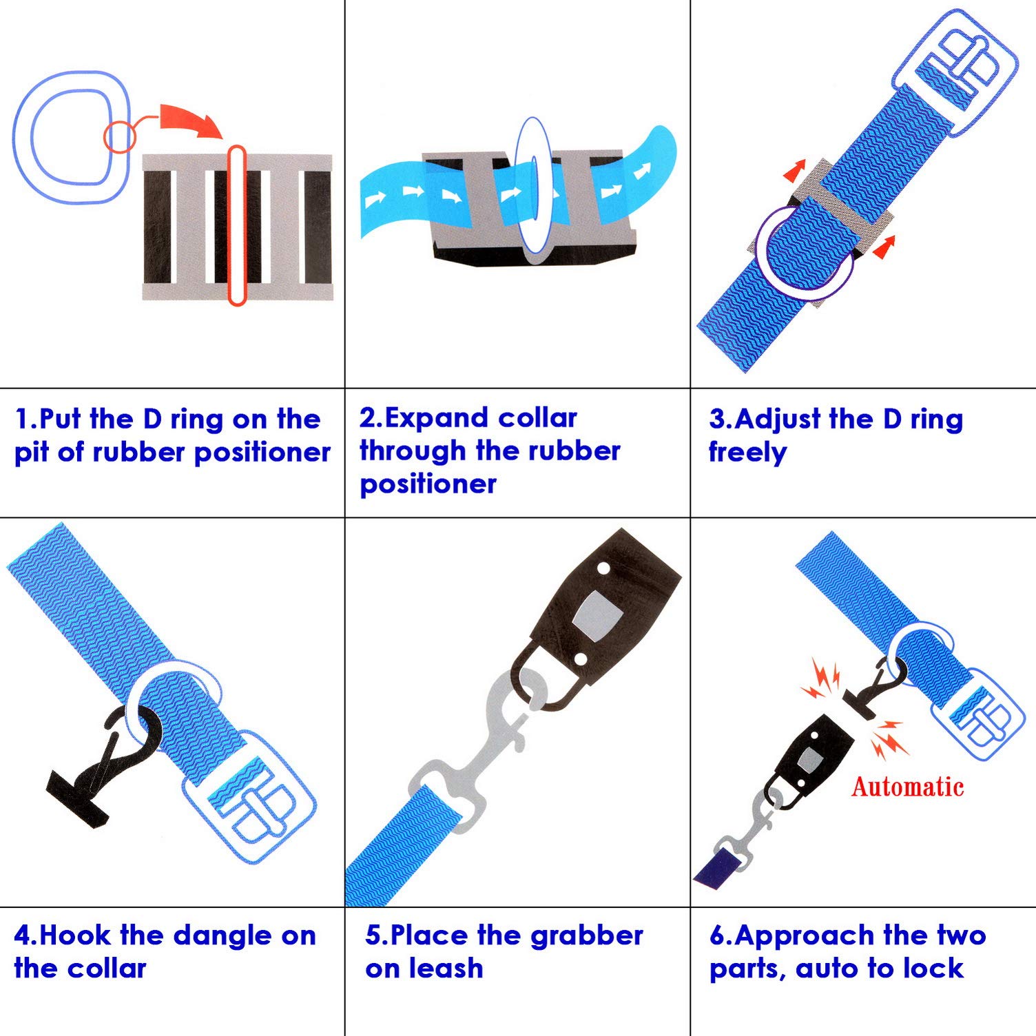 Ranphy Magnetic Dog Leash Connector - One Touch Automatic Lock & Release, Stainless Steel Harness Clip for Outdoor Walking, Training, Hiking & Running (Red) | Secure Fastener for Collars & Pet Accessories