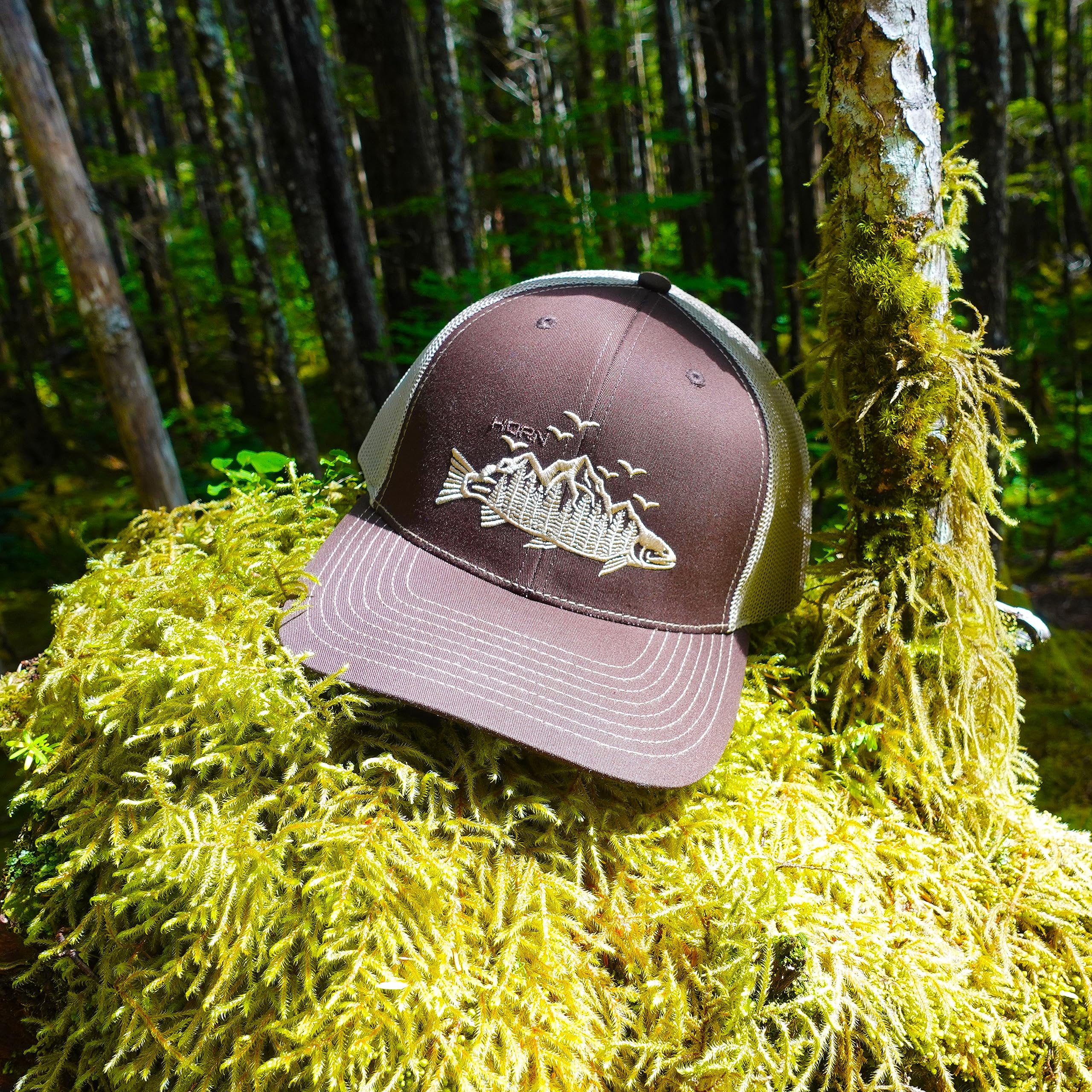 Trendy Trucker Hat - Trout Design for Outdoor Fishing & Casual Wear | Perfect for Hiking, Camping, and Summer Adventures