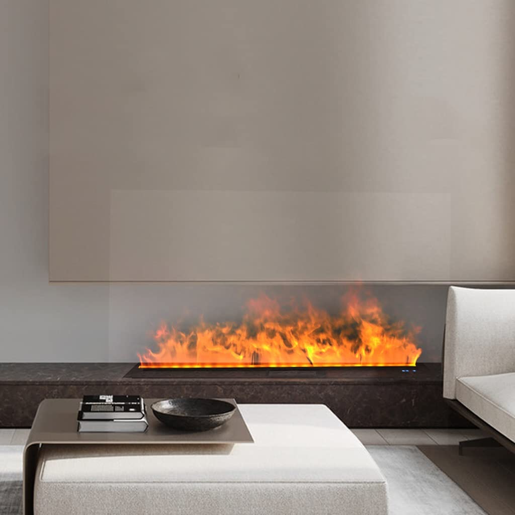 Modern Electric Fireplace TV Stand with 3D Atomization & Super Long Simulation Flame - Space Saving Built-in Heater for Living Room, Bedroom, and Home Decor (Size D) - Perfect for Cozy Winter Nights and Stylish Interior Design