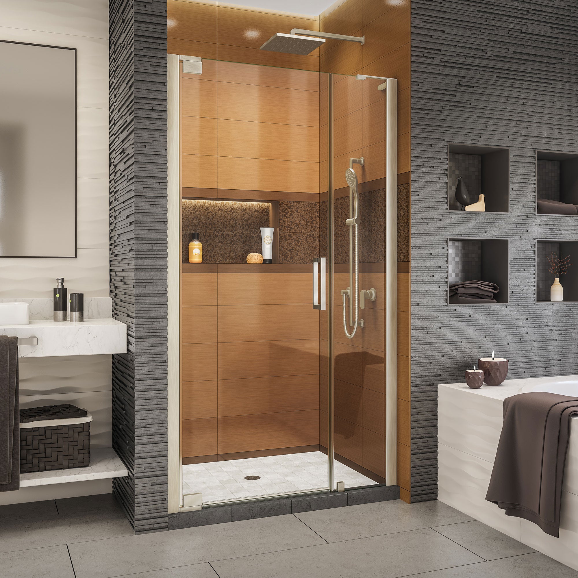 DreamLine Elegance LS Frameless Pivot Shower Door 35.25-37.25