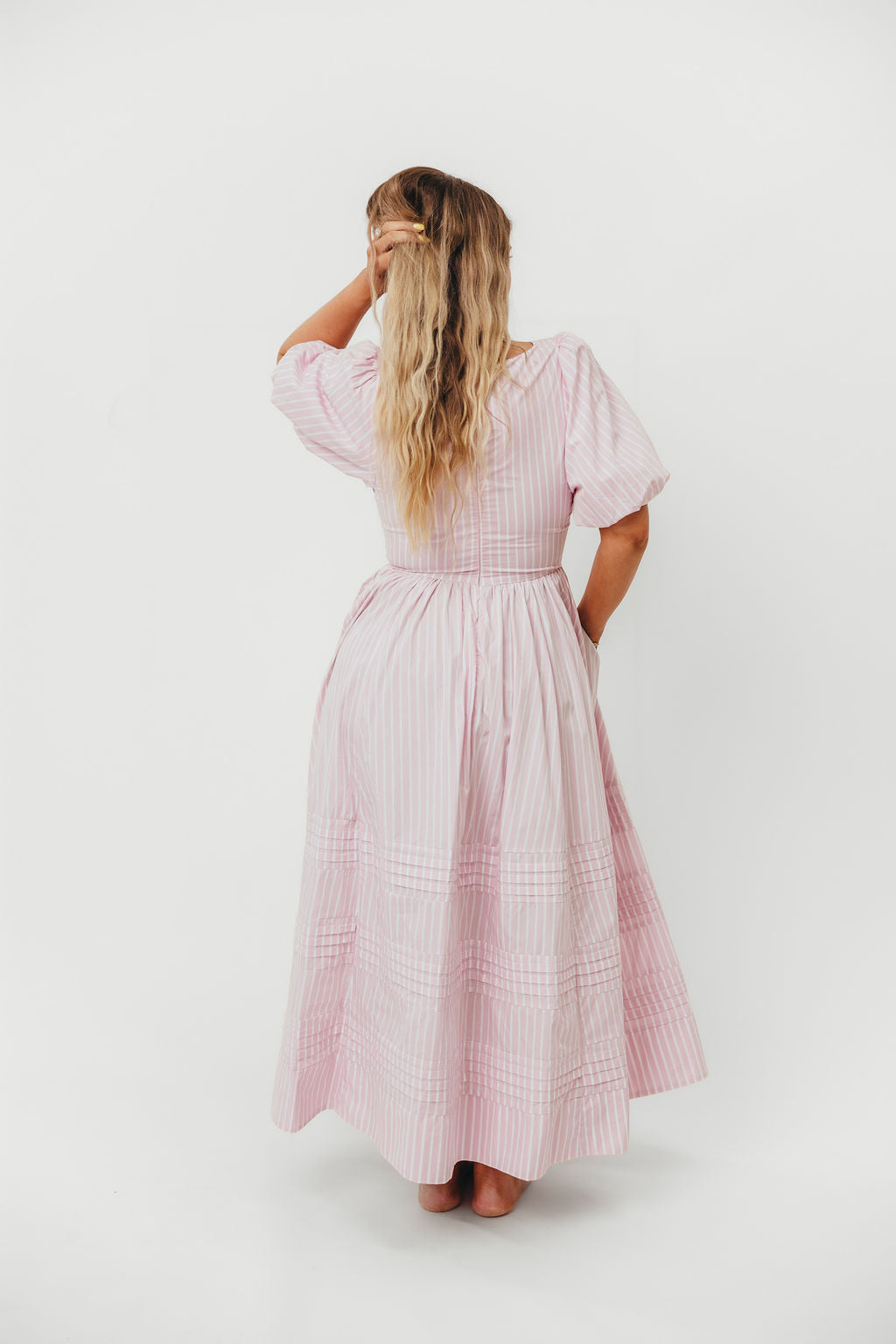 Abby 100% Cotton Midi Dress in Pink | Women's Floral Summer Dress | Perfect for Beach Vacations, Brunch Dates & Casual Outings