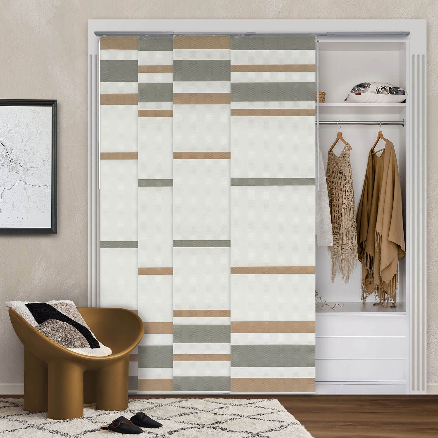 GoDear Adjustable Sliding Closet Doors Blinds 45.8