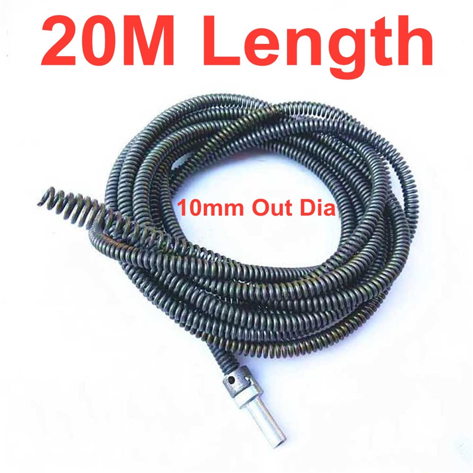 Mdingbao 10/15/20M Compression Spring for Sewer Dredging - Electric Drill Drain Cleaner Machine Extension with Connector | Corrosion Resistant Pipe Cleaner for Home Plumbing & Commercial Maintenance