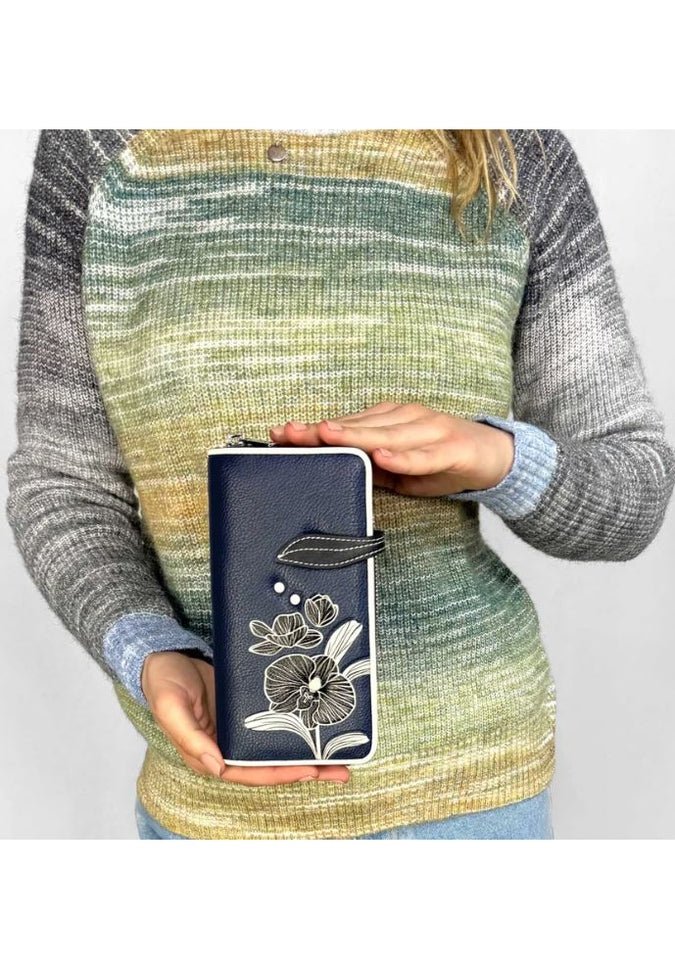 Elegant Espe Orchid Clutch Wallet for Women - Slim RFID Blocking Crossbody Purse with Wristlet Strap - Perfect for Evening Parties, Weddings & Date Nights