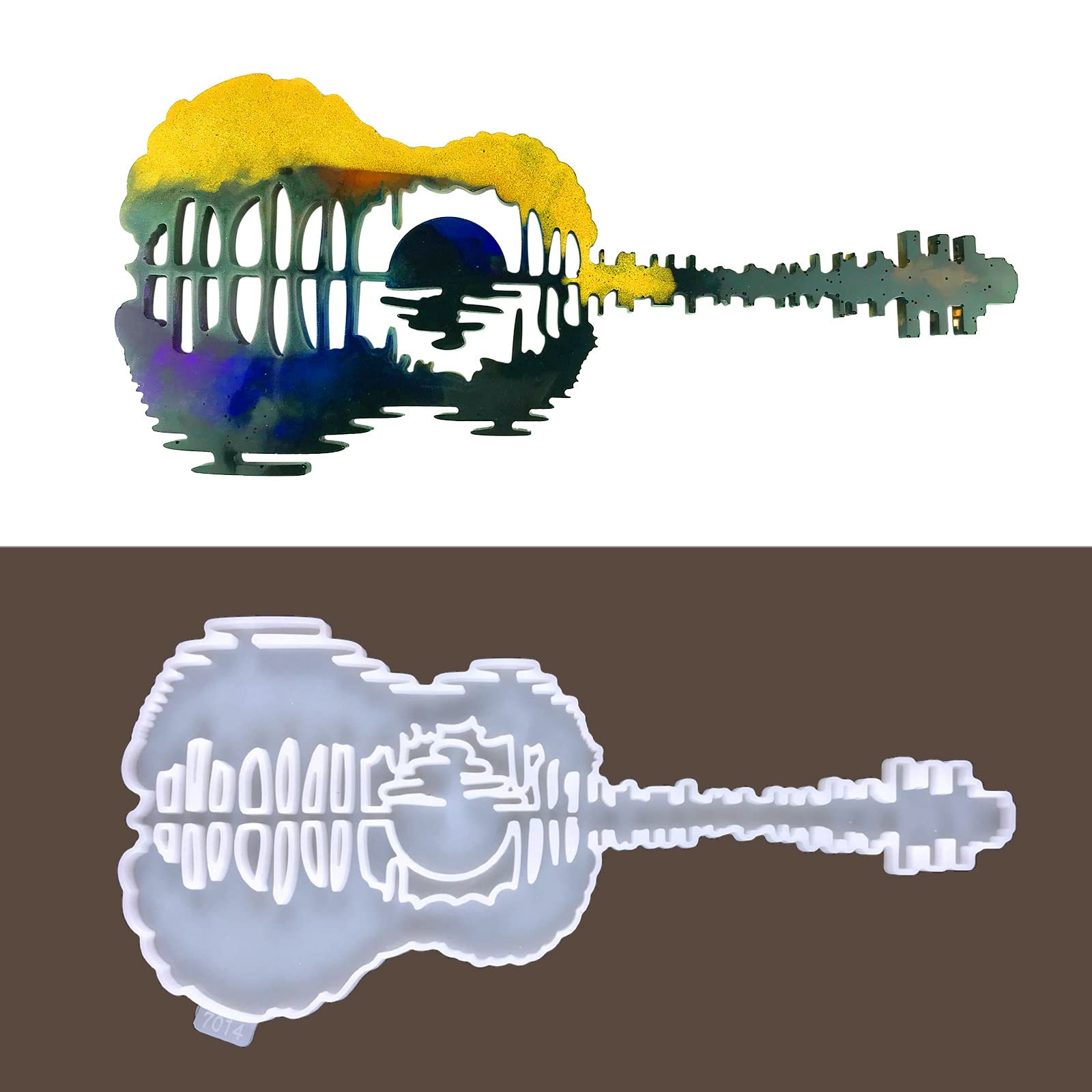 Premium Guitar Resin Molds - Abstract Silicone Mold for DIY Epoxy Resin Casting, Musical Instrument Jewelry & Wall Art Decor - Perfect for Handmade Keychains, Pendants & Home Decoration Projects