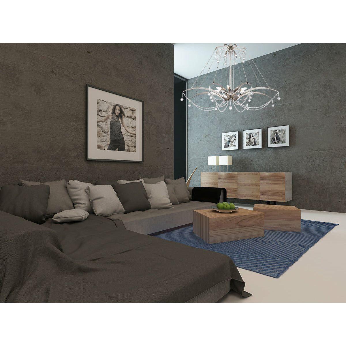 Elegant Gambari Chandelier - Modern Crystal Ceiling Light Fixture for Dining Room, Living Room & Bedroom | Perfect for Home Decor & Interior Design