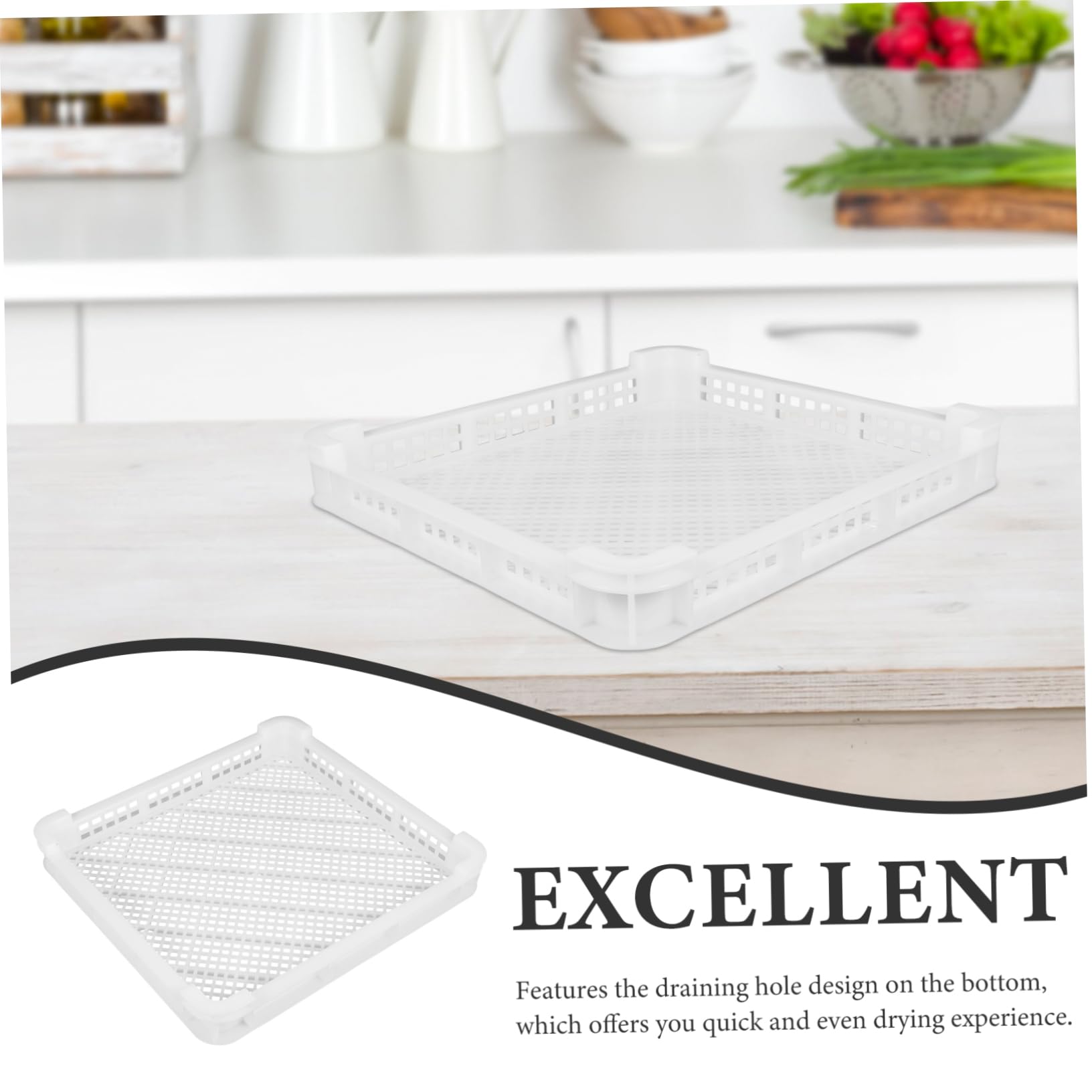 Yardwe 1-Piece Freezer Basket - White Plastic Drying Tray for Vegetables, Seafood & Pantry Storage | Fridge Organizer, Food Freezing Tray & Refrigerator Storage Solution | Perfect for Meal Prep, Freezer Organization & Kitchen Storage