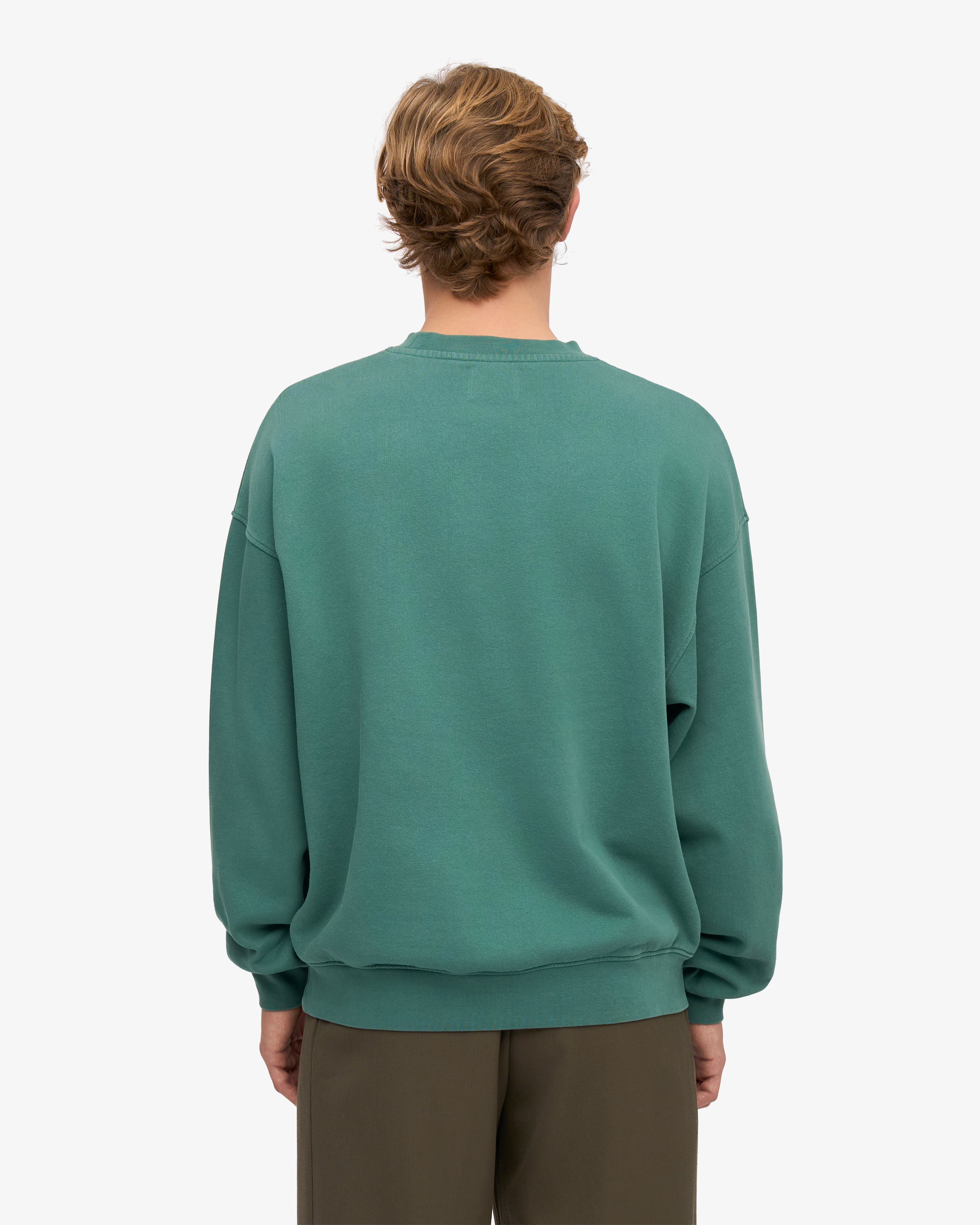 Organic Oversized Crewneck Sweatshirt for Women - Soft & Comfortable Pine Green Pullover - Perfect for Casual Wear, Lounge & Street Style