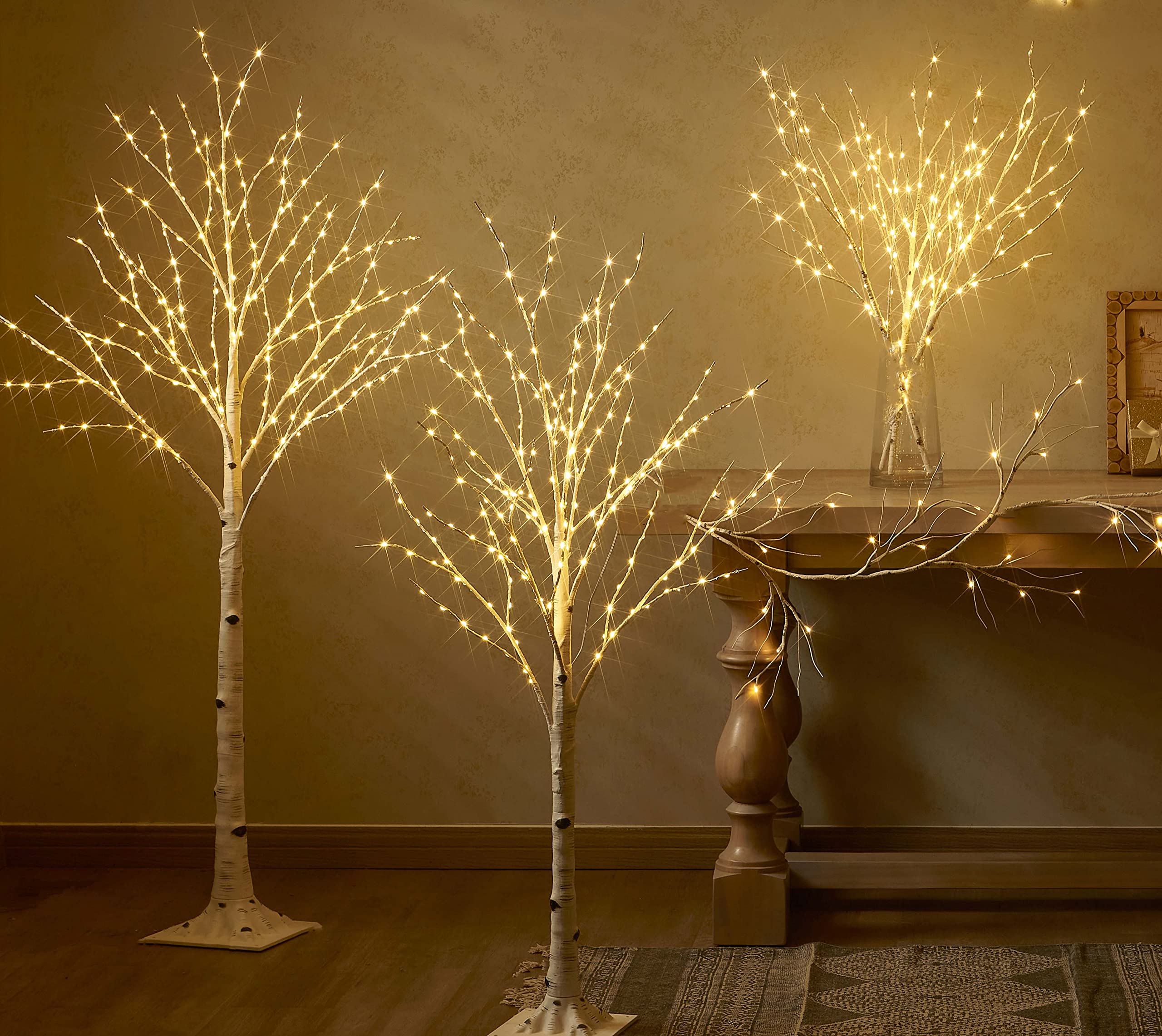 BAOLITVINE 6FT Lighted Birch Tree with 330 Fairy Lights - Indoor/Outdoor Plug-in White Tree for Christmas, Easter, Home & Room Decor | Perfect for Holiday Parties, Weddings, and Seasonal Displays