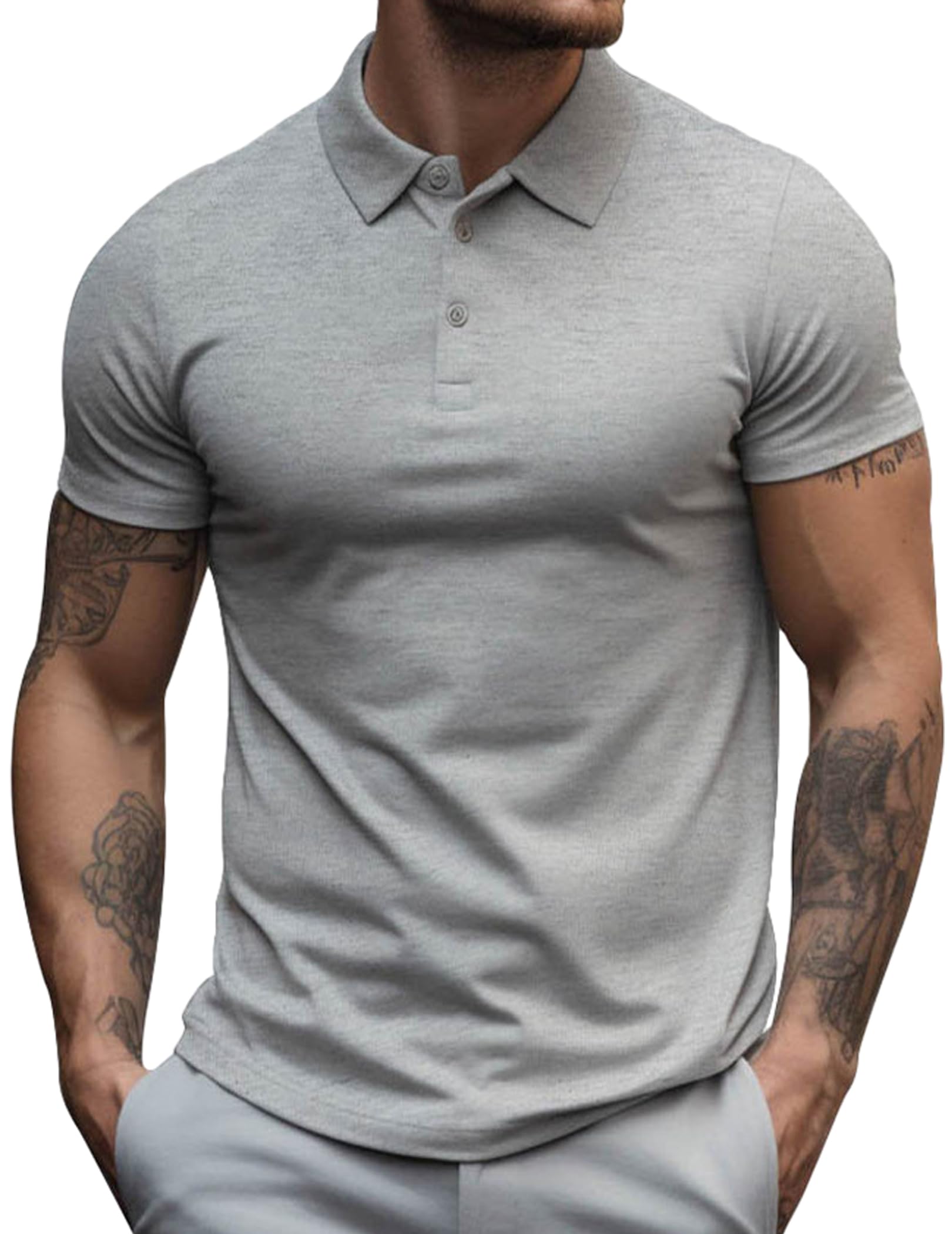 COOFANDY Men's Classic Fit Short Sleeve Polo Shirt - Breathable Cotton Casual T-Shirt for Summer | Office Wear, Golf, Dating & Outdoor Activities