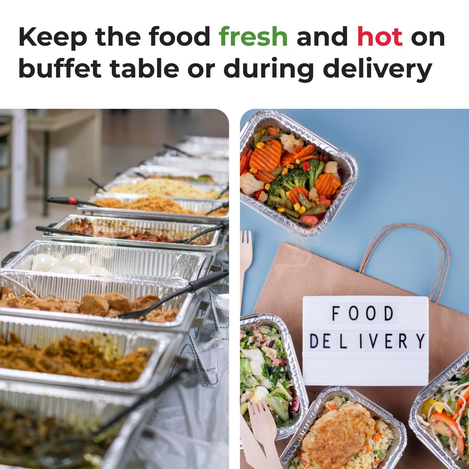 IDL Packaging Aluminum Foil Pans with Lids - 75pc Chafing Dish Set (25 Full Size & 50 Half Size Steam Table Pans) - Disposable Catering Cookware for Buffets, Parties, BBQ, Restaurants & Food Service - Perfect for Meal Prep, Takeout & Large Gatherings