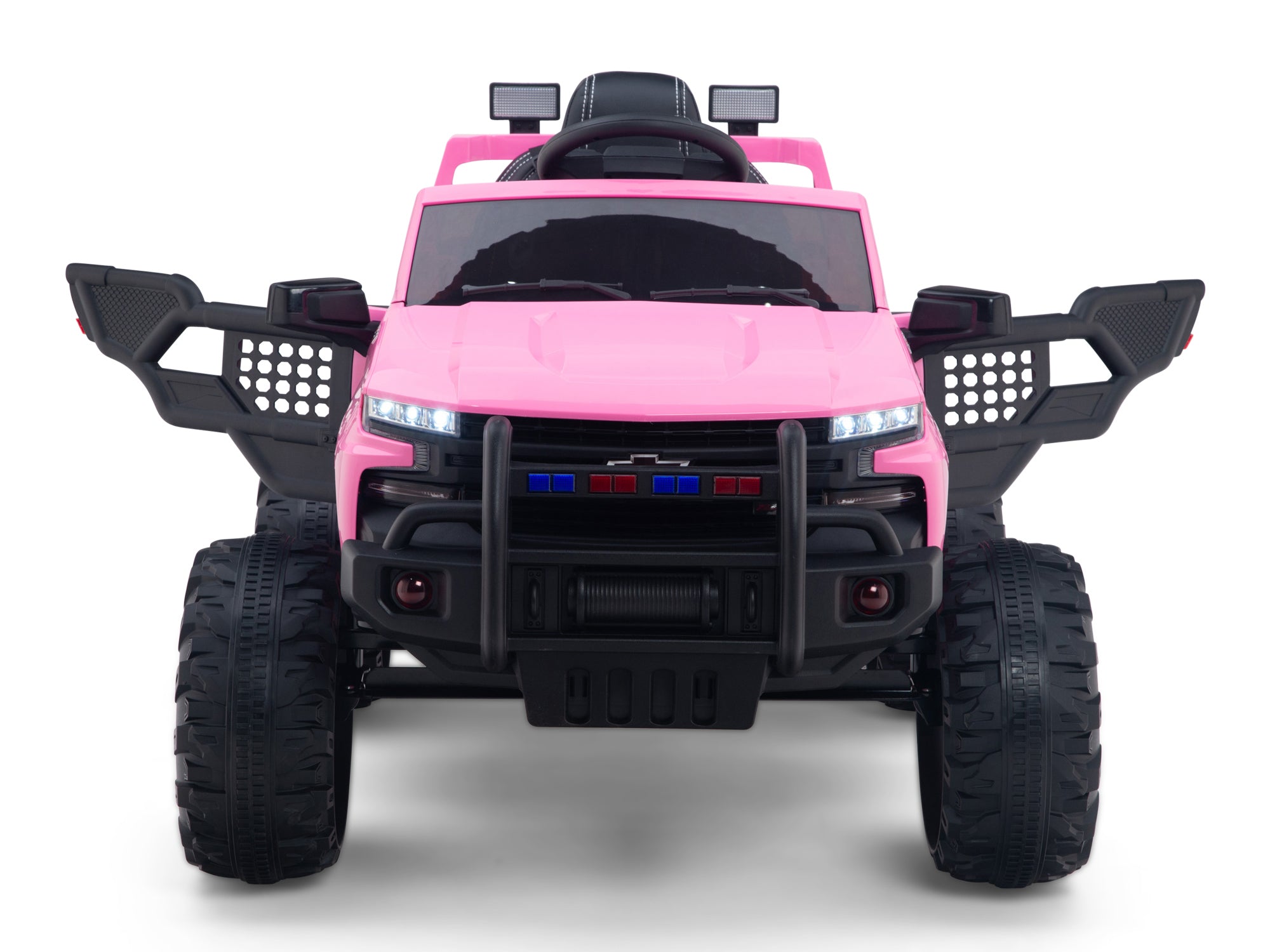 24V Chevrolet Silverado Lifted Ride On Truck with Remote Control - Pink Electric Toy Car for Kids, Perfect for Outdoor Play, Birthday Gifts & Backyard Adventures