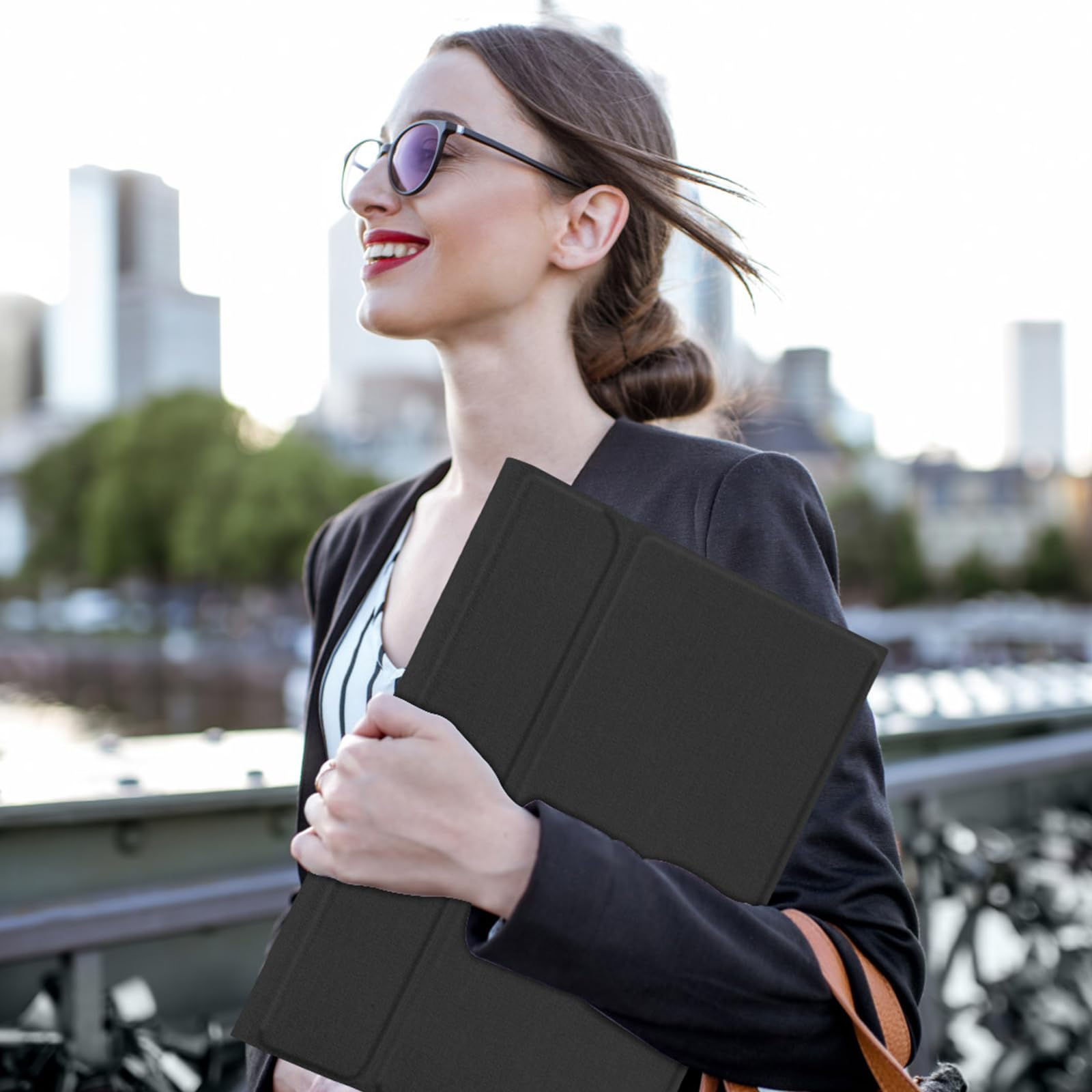 FUWANG Bluetooth Keyboard Case for iPad Air 11 Inch (M3/M2) 2025/2024 & iPad Air 5th/4th Gen 10.9 Inch - Detachable Folio Cover with Apple Pencil Holder | Perfect for Work, Study & Travel - Black