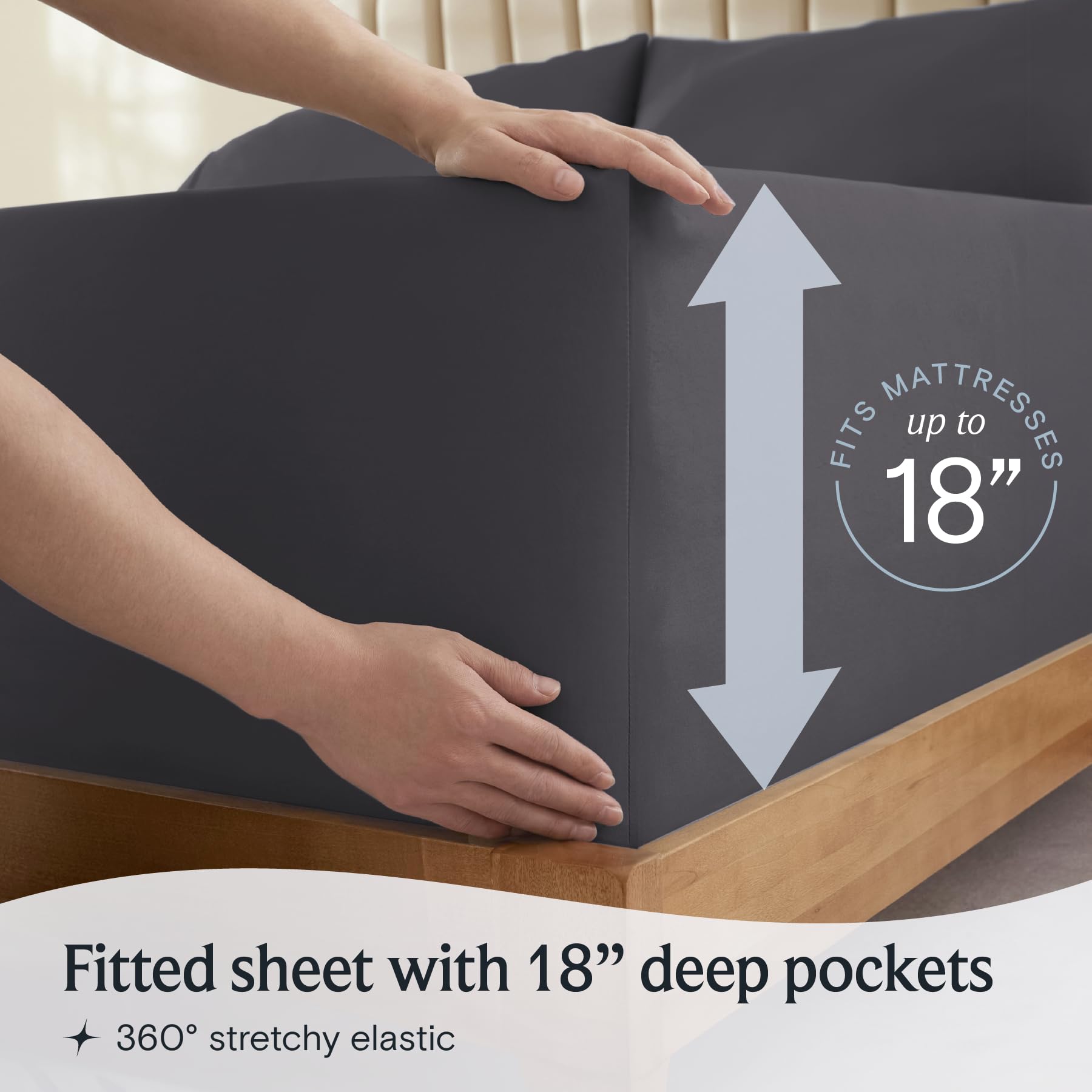 LuxClub 6-Piece King Size Sheet Set - 18