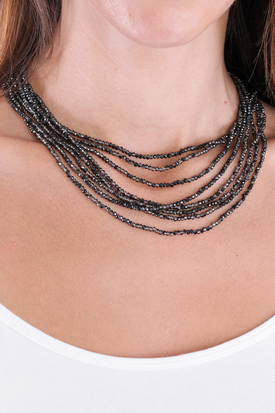Elegant Multi Strand Beaded Crystal Necklace for Women - Perfect for Weddings, Parties & Special Occasions