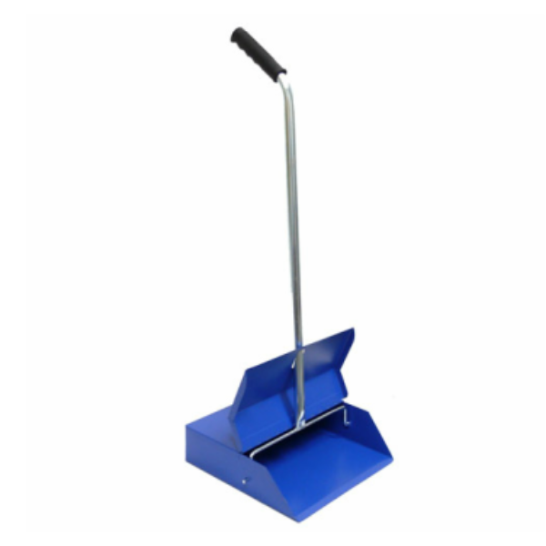 Stainless Steel Upright Lobby Dustpan with Broom - Heavy Duty Commercial Cleaning Tool for Office, Hotel, and Restaurant Floors