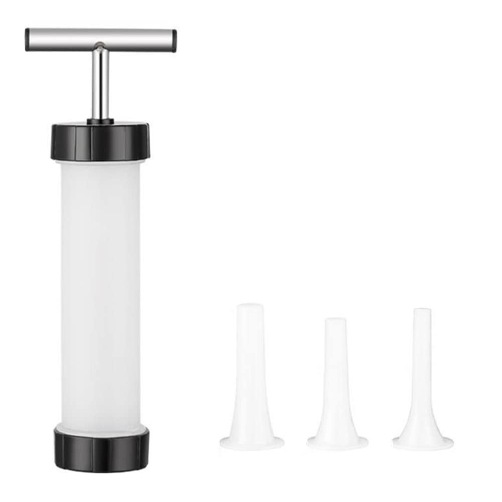 Hand Operated Manual Sausage Maker with Pork & Mutton Intestine Funnels - Meat Sausage Stuffer Filler for Homemade Salami, Bratwurst & Sausages - Perfect for Home Kitchen, BBQ Parties & Camping Trips