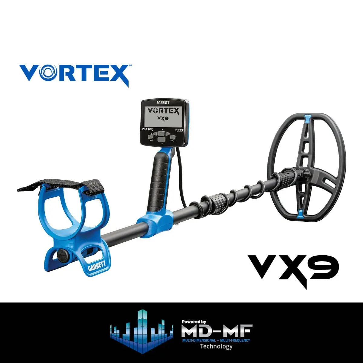 Garrett Vortex VX9 Multi-Frequency Waterproof Metal Detector for Beach, Gold & Treasure Hunting - Professional Underwater & Land Metal Detecting Equipment
