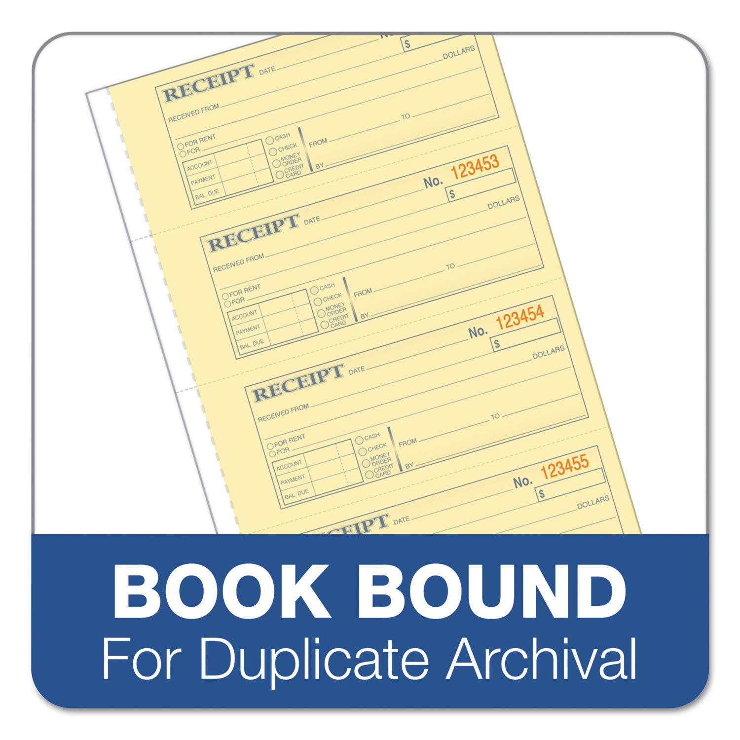 Adams® Carbonless Receipt Book - 3-Part NCR Paper, 7.19