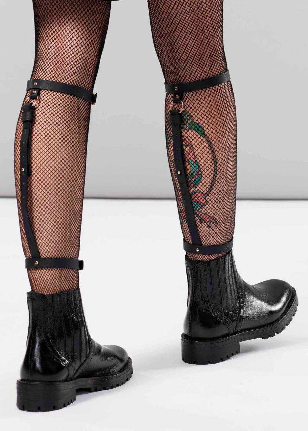 Sexy Black Maze Back Leg Garter - Adjustable Lingerie Accessory for Women | Perfect for Bridal, Boudoir, Cosplay & Romantic Nights