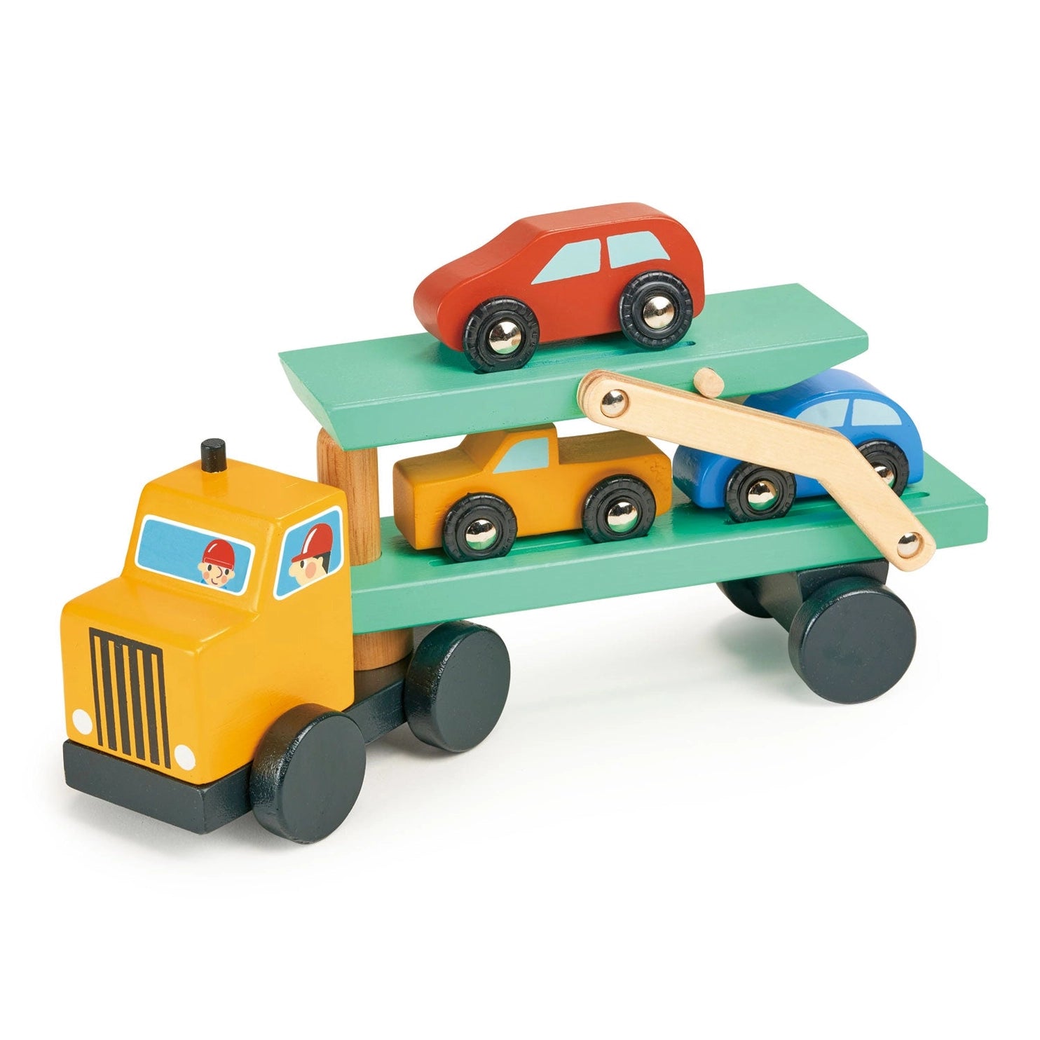 Wooden Vehicle Transporter Toy - 12-Piece Wooden Car Carrier Truck Set for Kids - Durable & Safe Wood Toy for Boys & Girls - Perfect for Pretend Play, Travel & Birthday Gifts