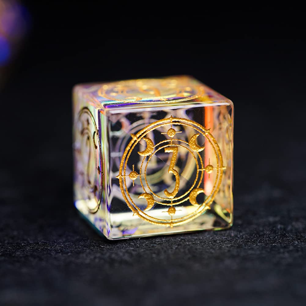 Premium D&D Dice Set - 7-Piece Phantom Crystal Polyhedral Dice for Dungeons & Dragons, Tabletop RPG, TRPG & Role Playing Games | Starry Sky Design for Fantasy Gaming & Collectors