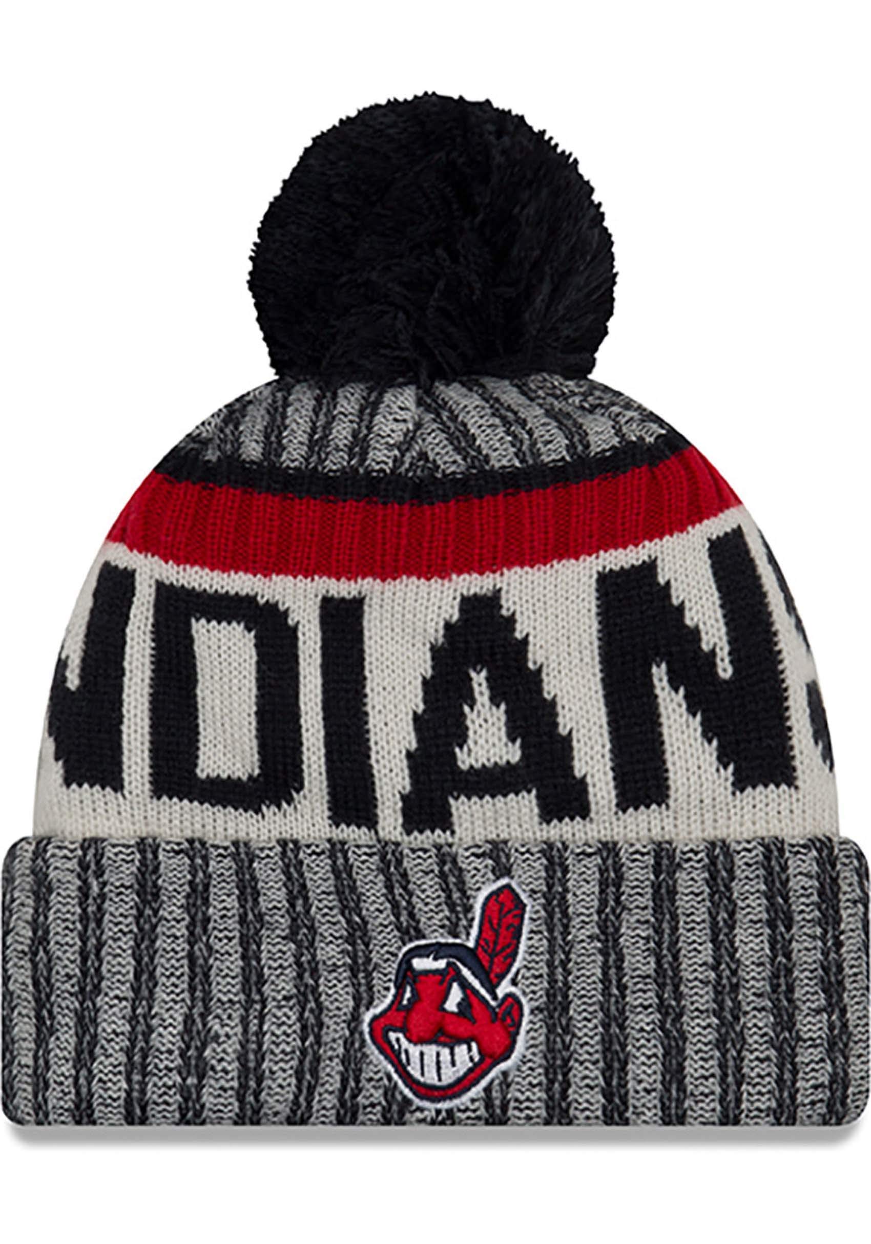 New Era Authentic Cleveland Indians MLB NE17 Knit Cuffed Hat with Wahoo Logo - Adjustable Baseball Cap for Men & Women - Perfect for Sports Games, Outdoor Activities & Casual Wear