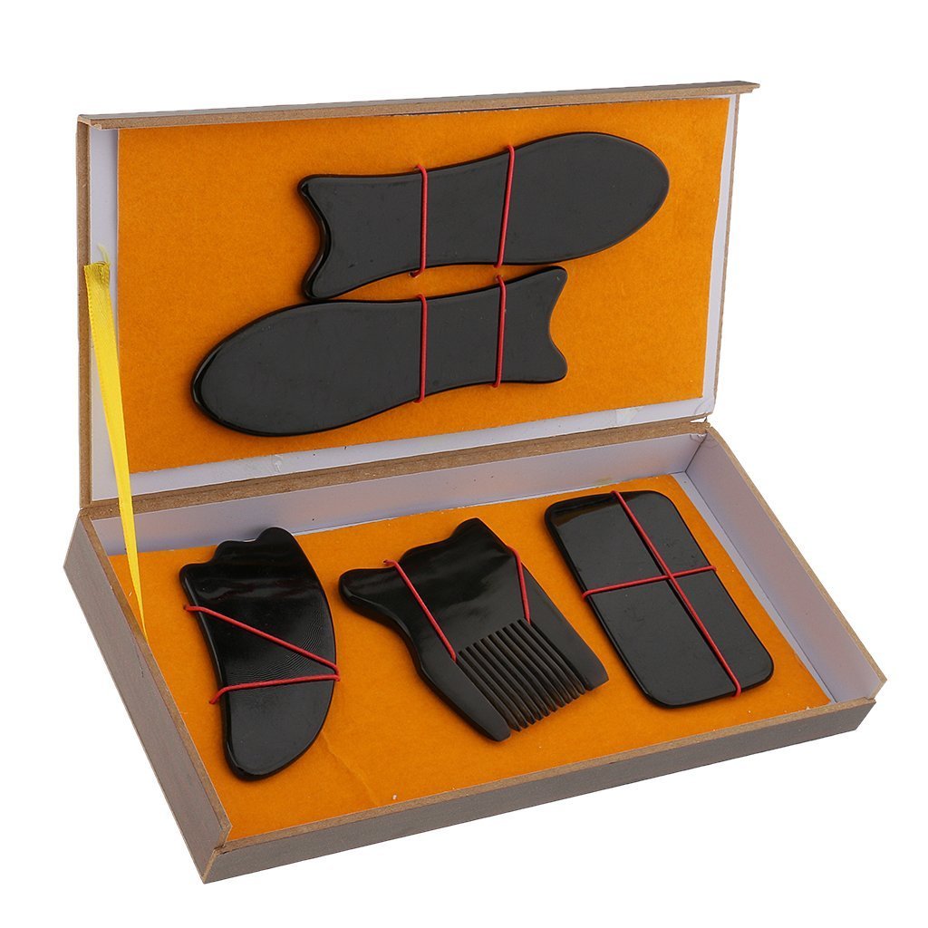 5-Piece Gua Sha Body Scraper Set for Shoulder, Hand & Leg Massage - Relieve Muscle Tension & Improve Circulation - Perfect for Home Spa, Post-Workout Recovery & Self-Care Routine