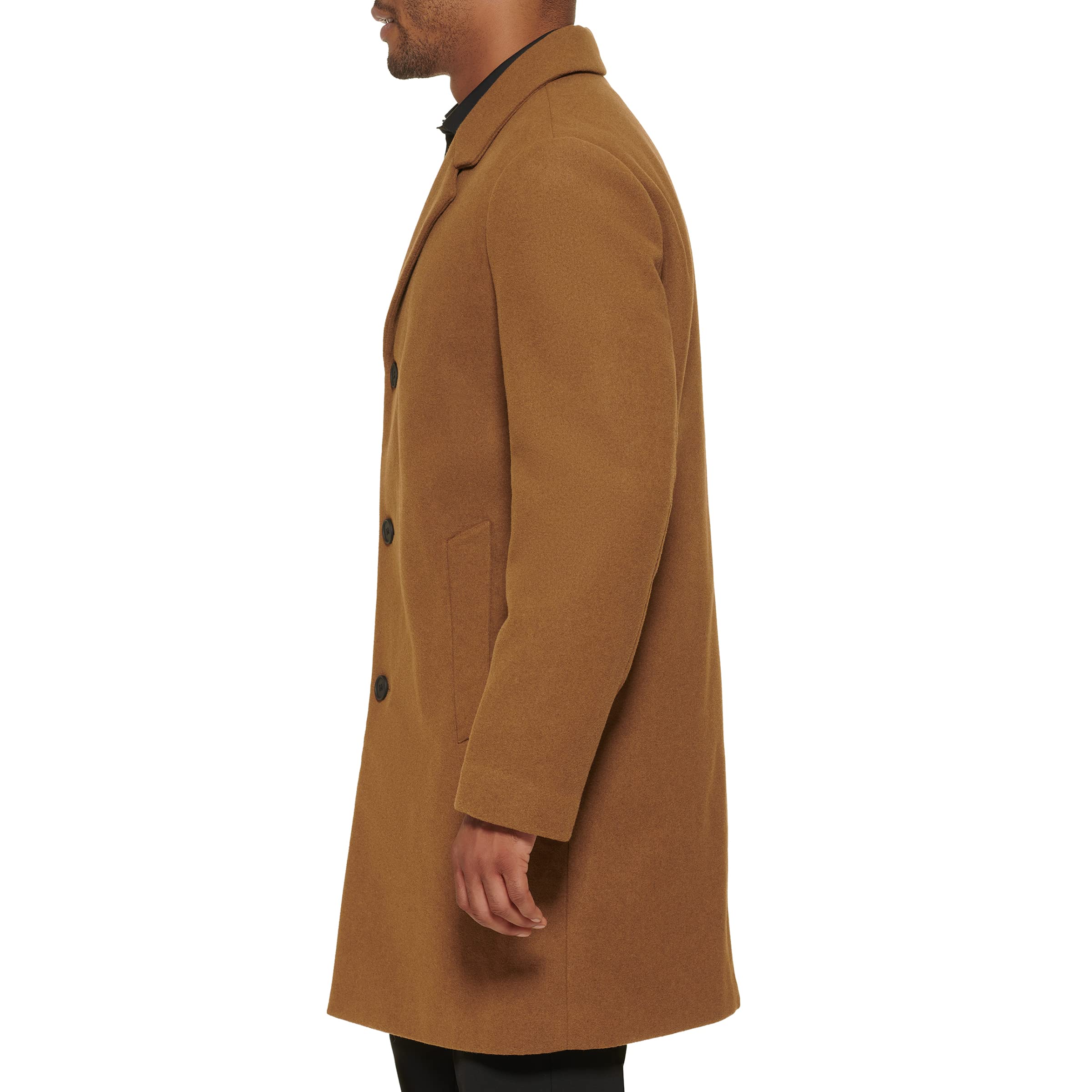 DKNY Men's Wool Blend Notch Collar Winter Coat - Warm & Stylish Outerwear for Business, Office & Formal Occasions